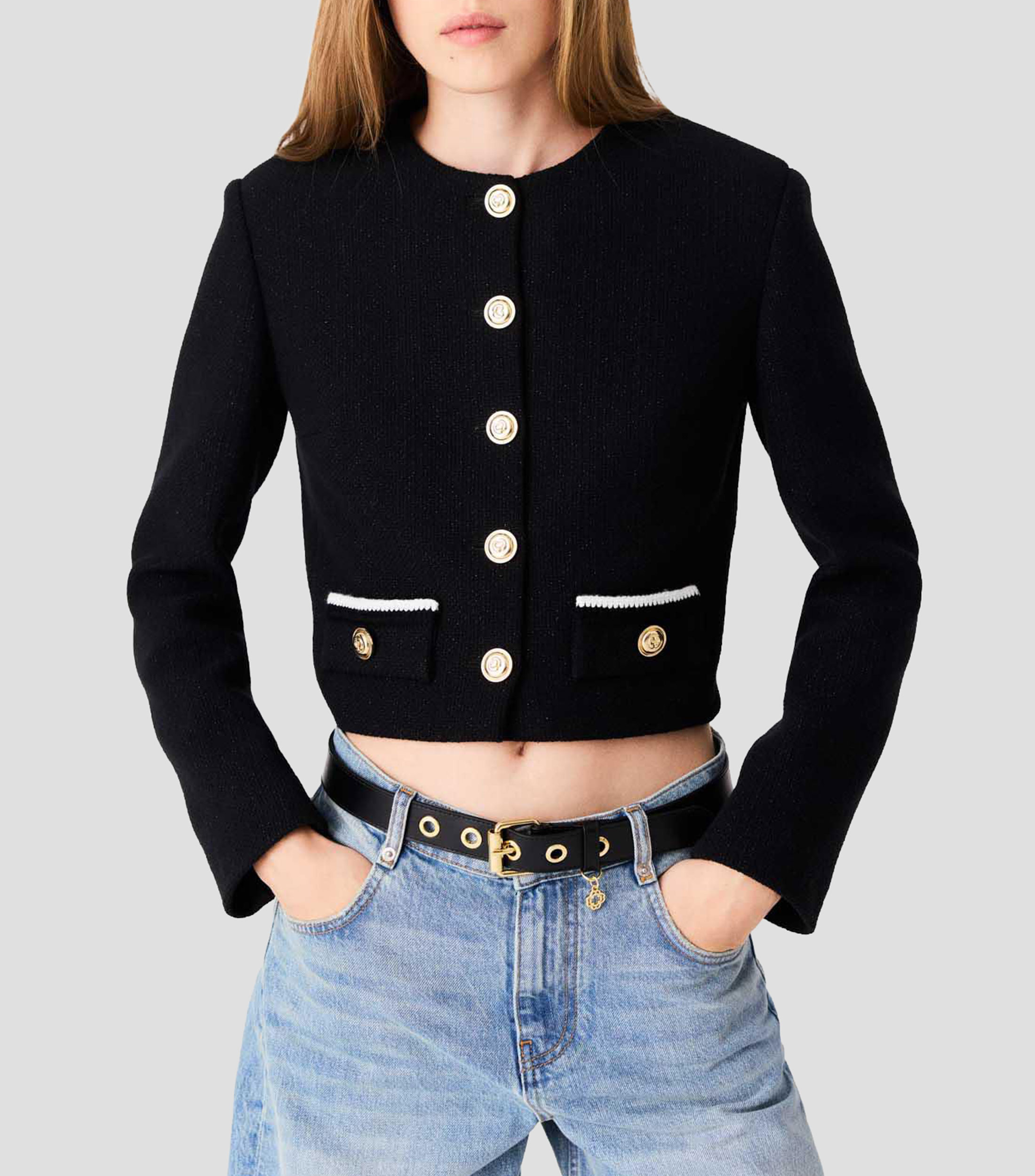 Saco con diseño liso Mujer