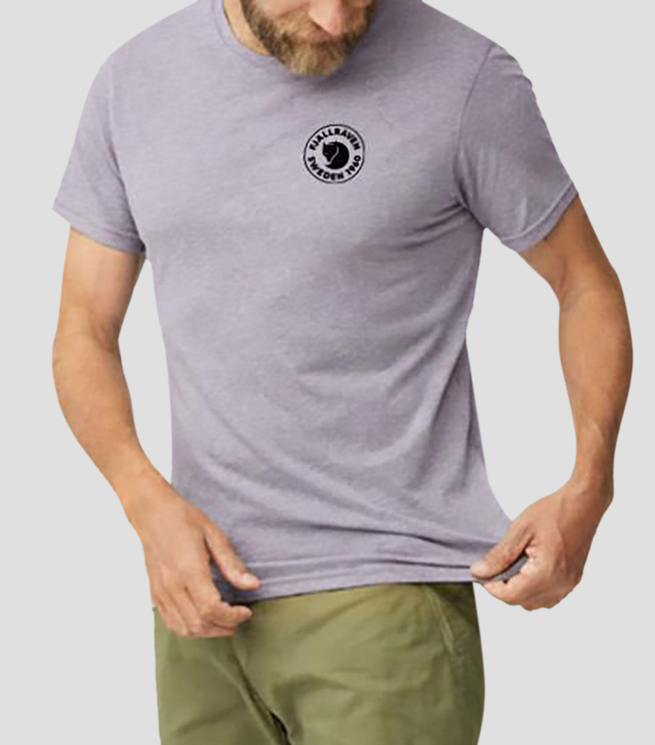 Playera de cuello redondo con manga corta lisa Hombre