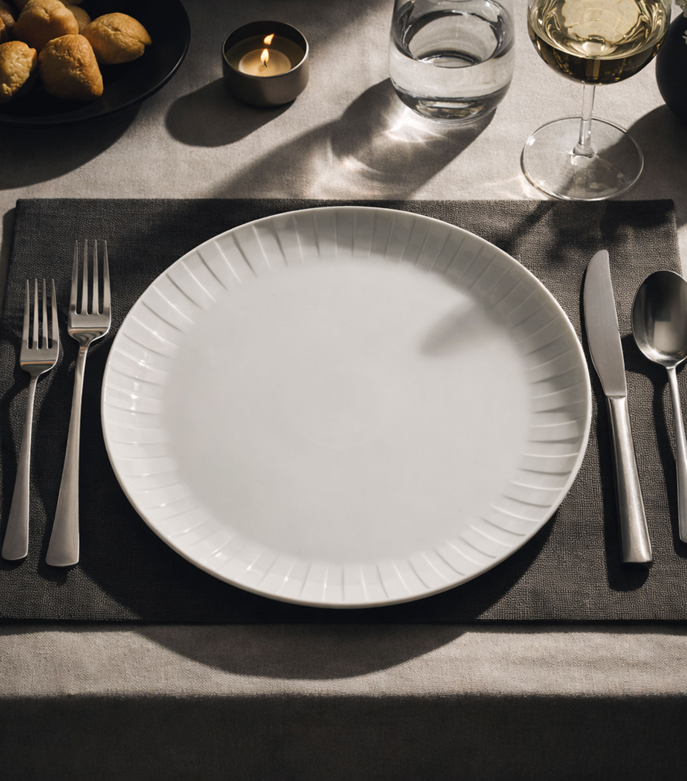 Plato Base Absolute blanco liso