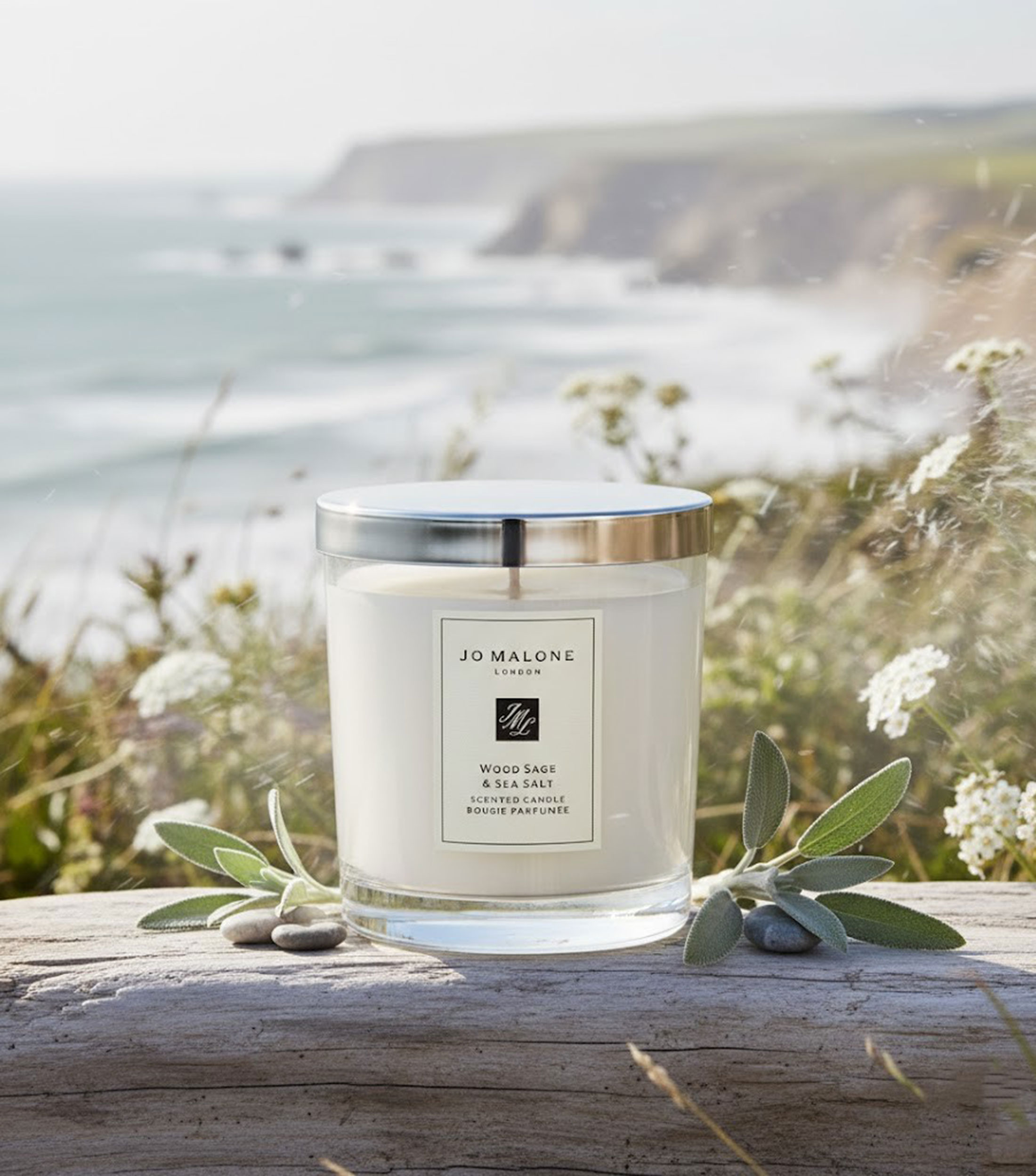 Vela Aromática Wood Sage & Sea Salt