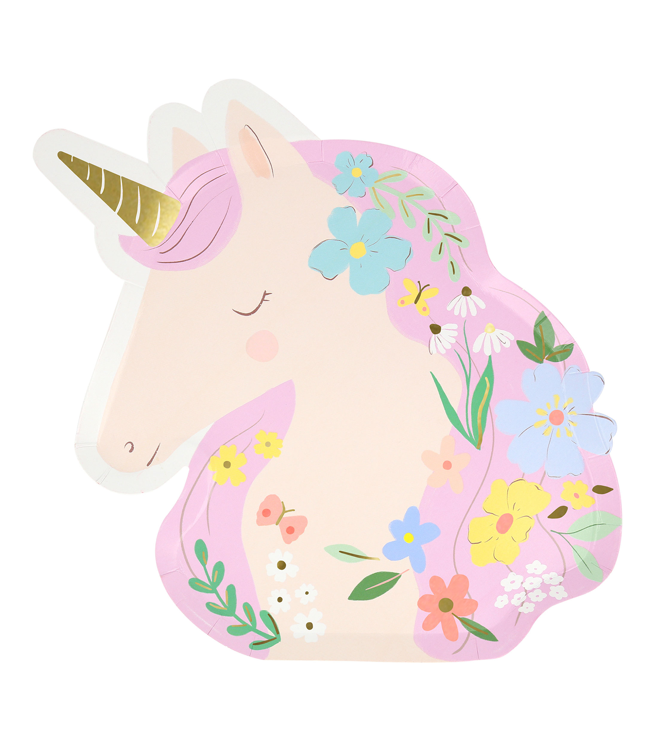 Platos Unicornio y flores silvestres