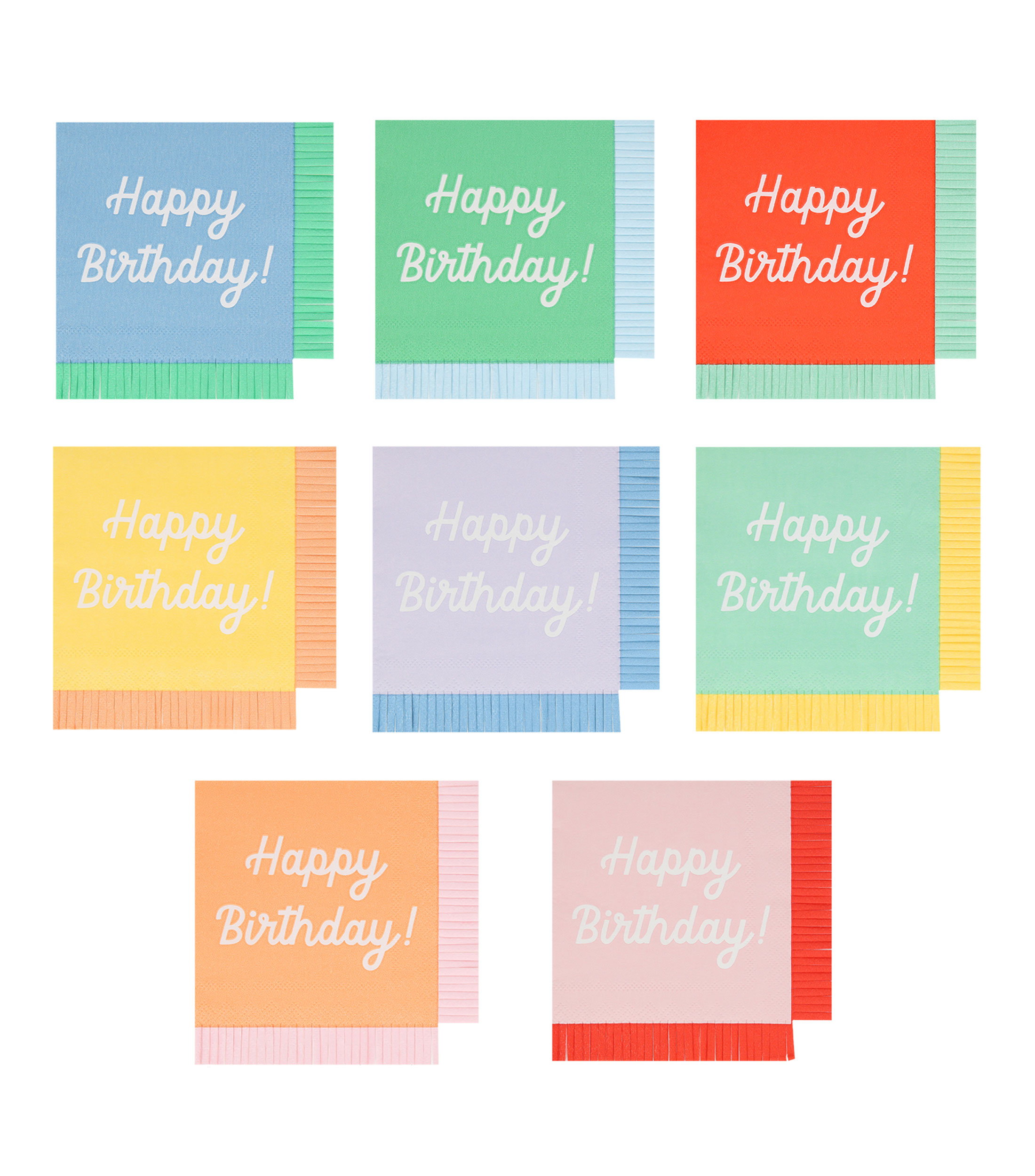 Set 16 Servilletas para fiesta Mixed Happy Birthday