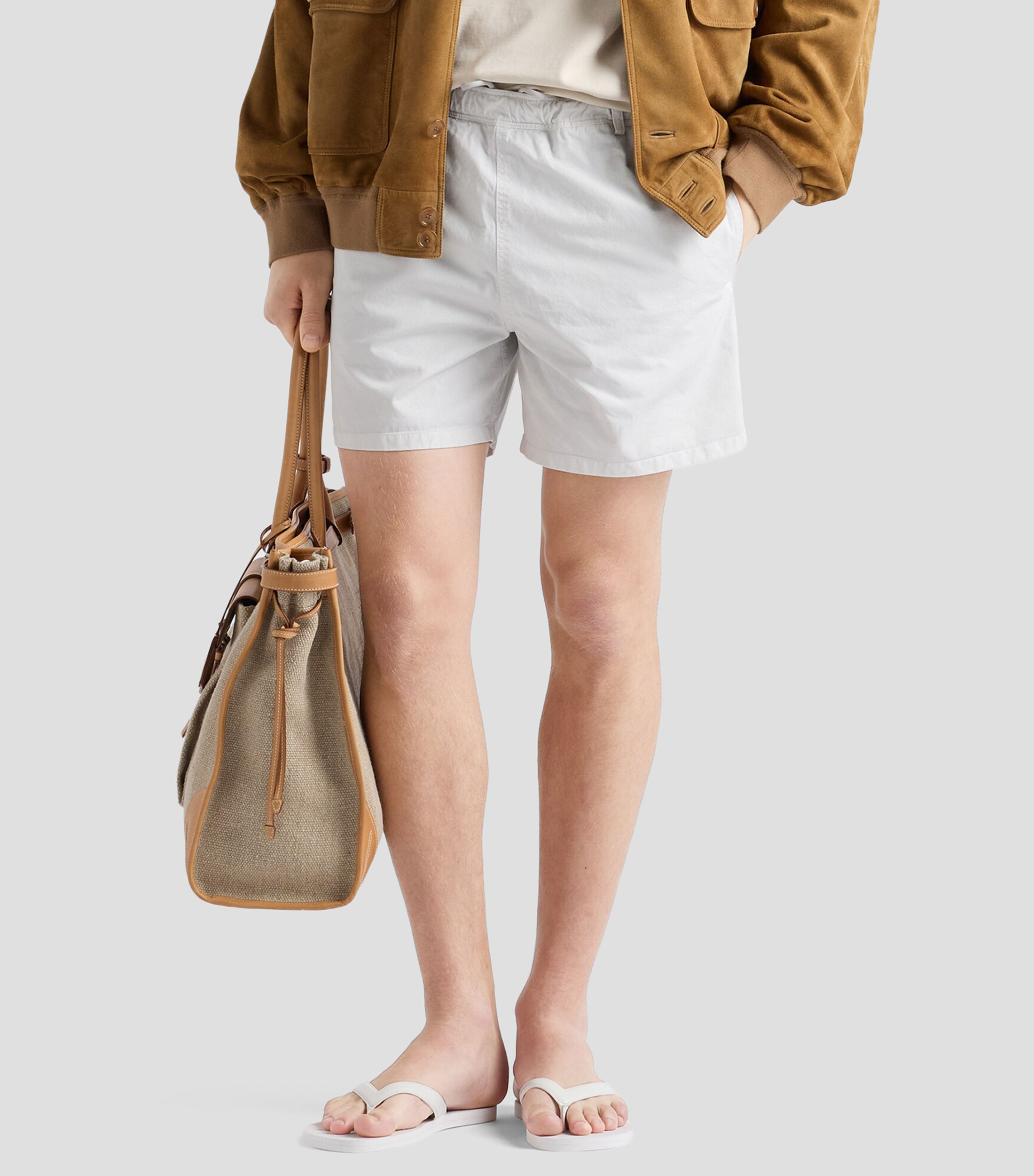 Traje de baño largo liso Hombre