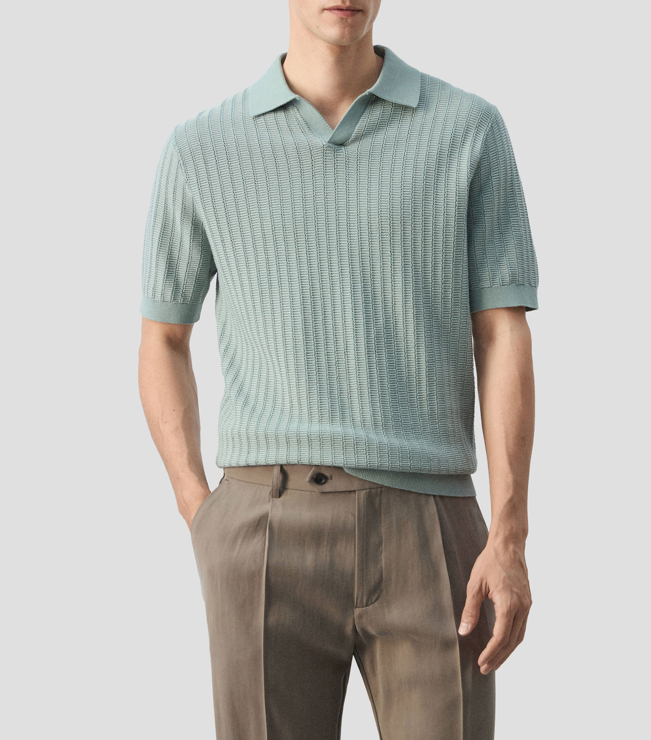 Playera tipo Polo manga corta liso Hombre
