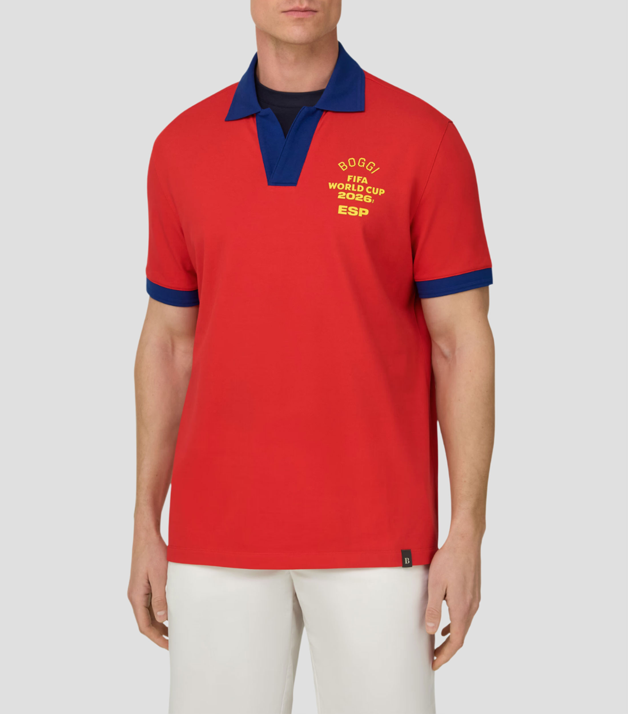 Playera tipo polo manga corta estampada Hombre