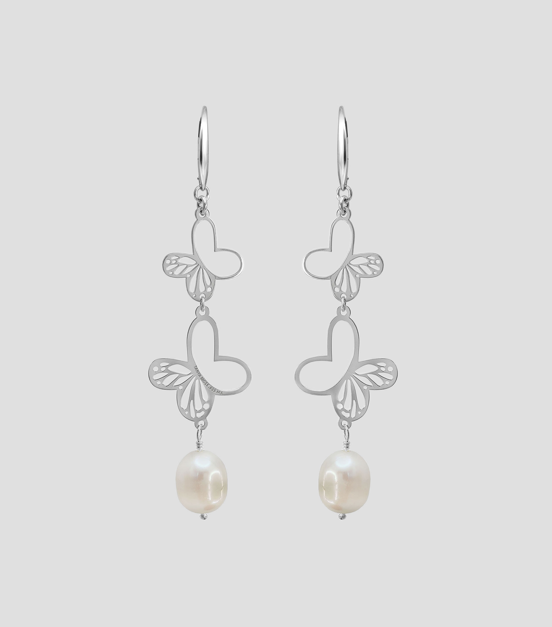 Aretes en plata .925 con perla Monarca Mujer