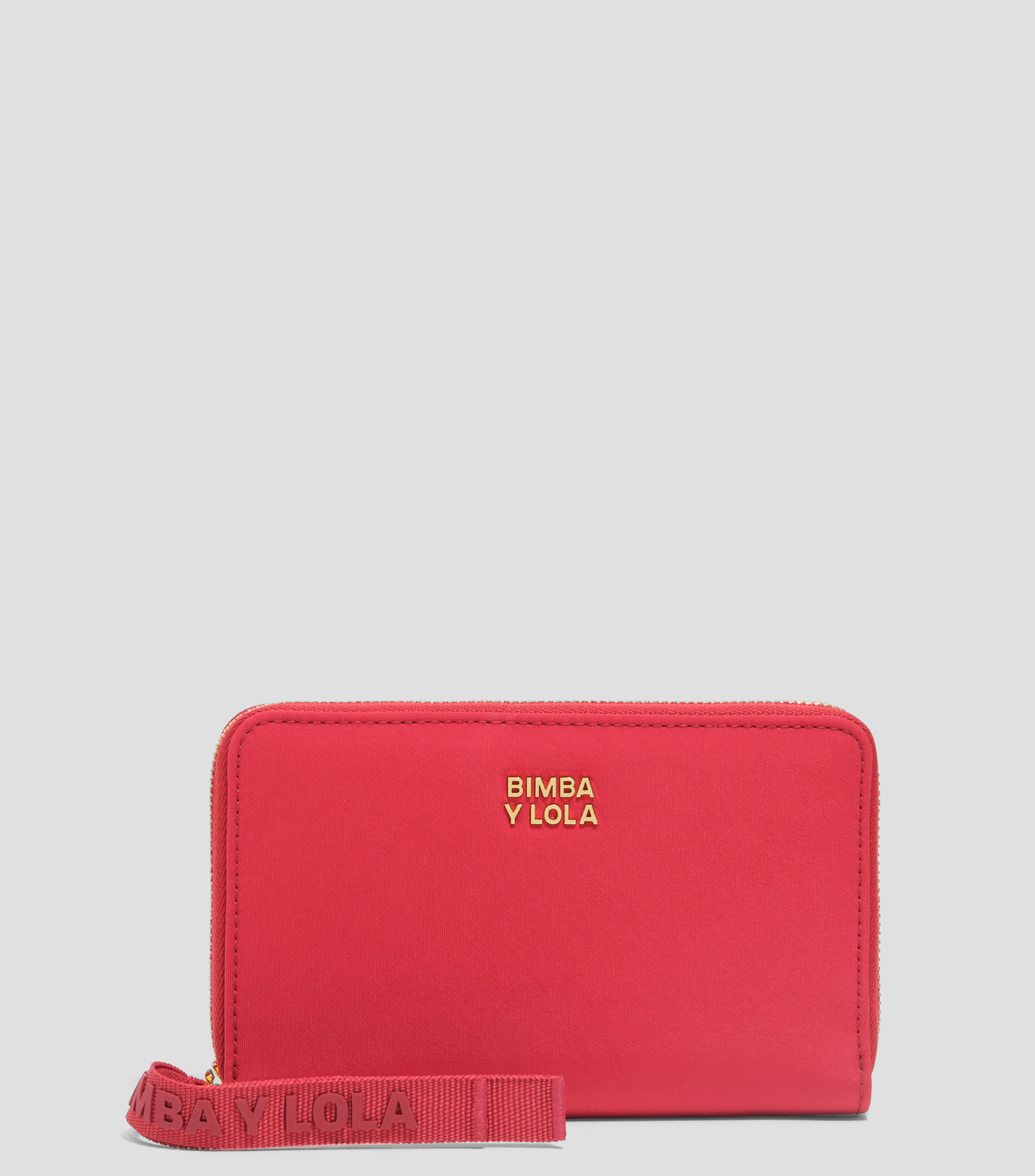 Cartera horizontal mediana nylon roja Mujer