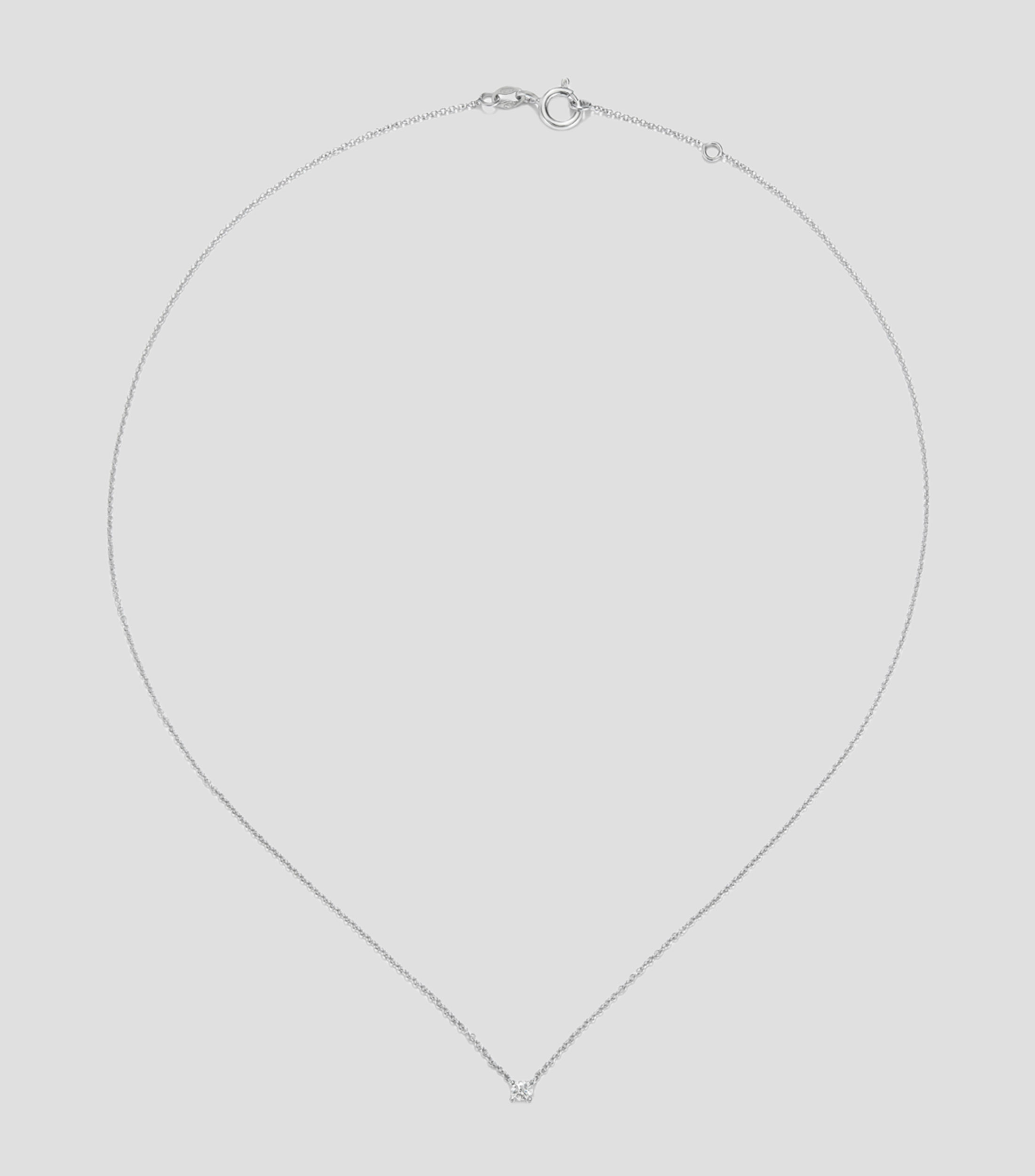 Collar solitario en oro blanco de 18 Kilates con diamante Grace Mujer
