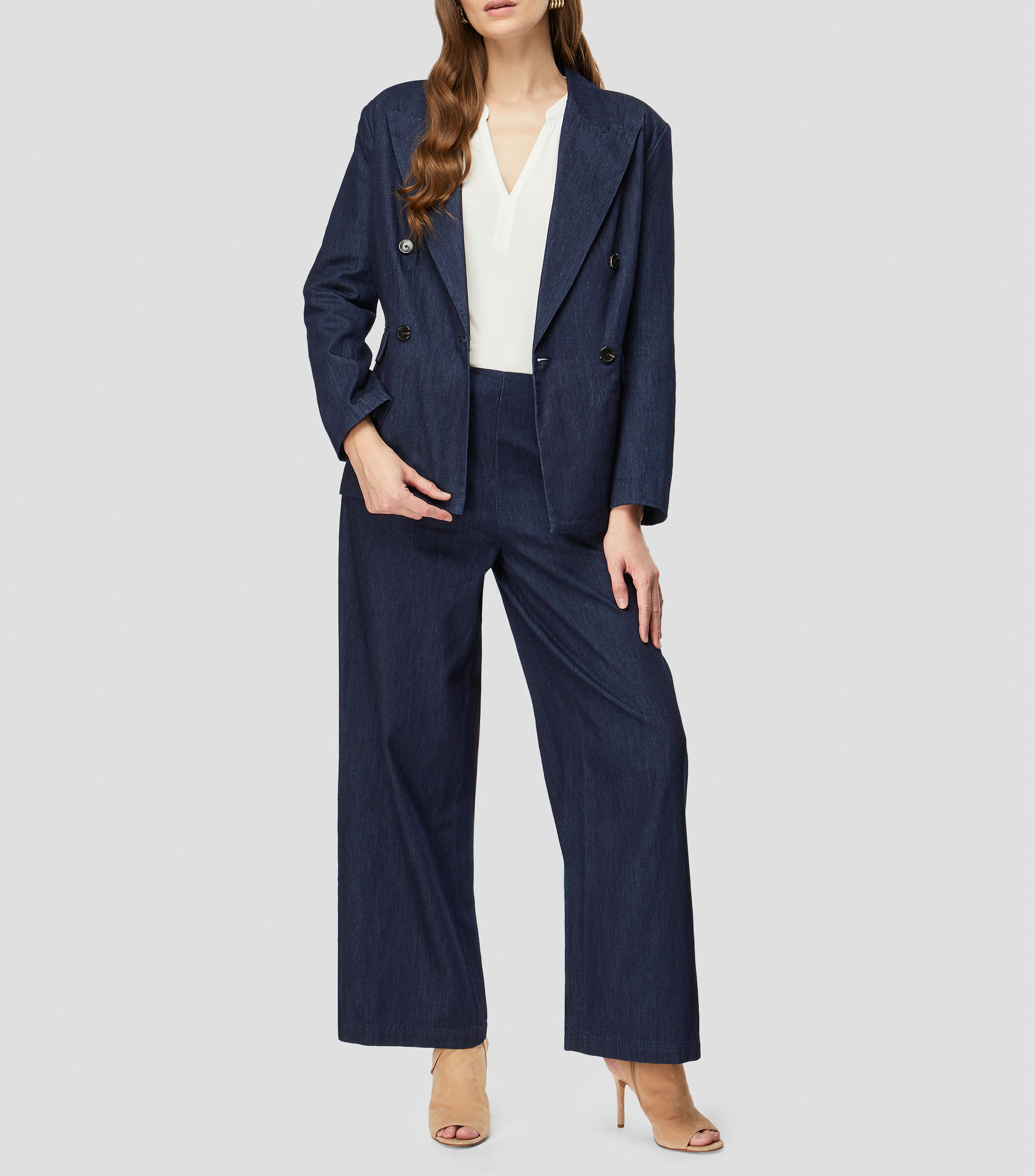 Blusa lisa manga 3/4 Mujer