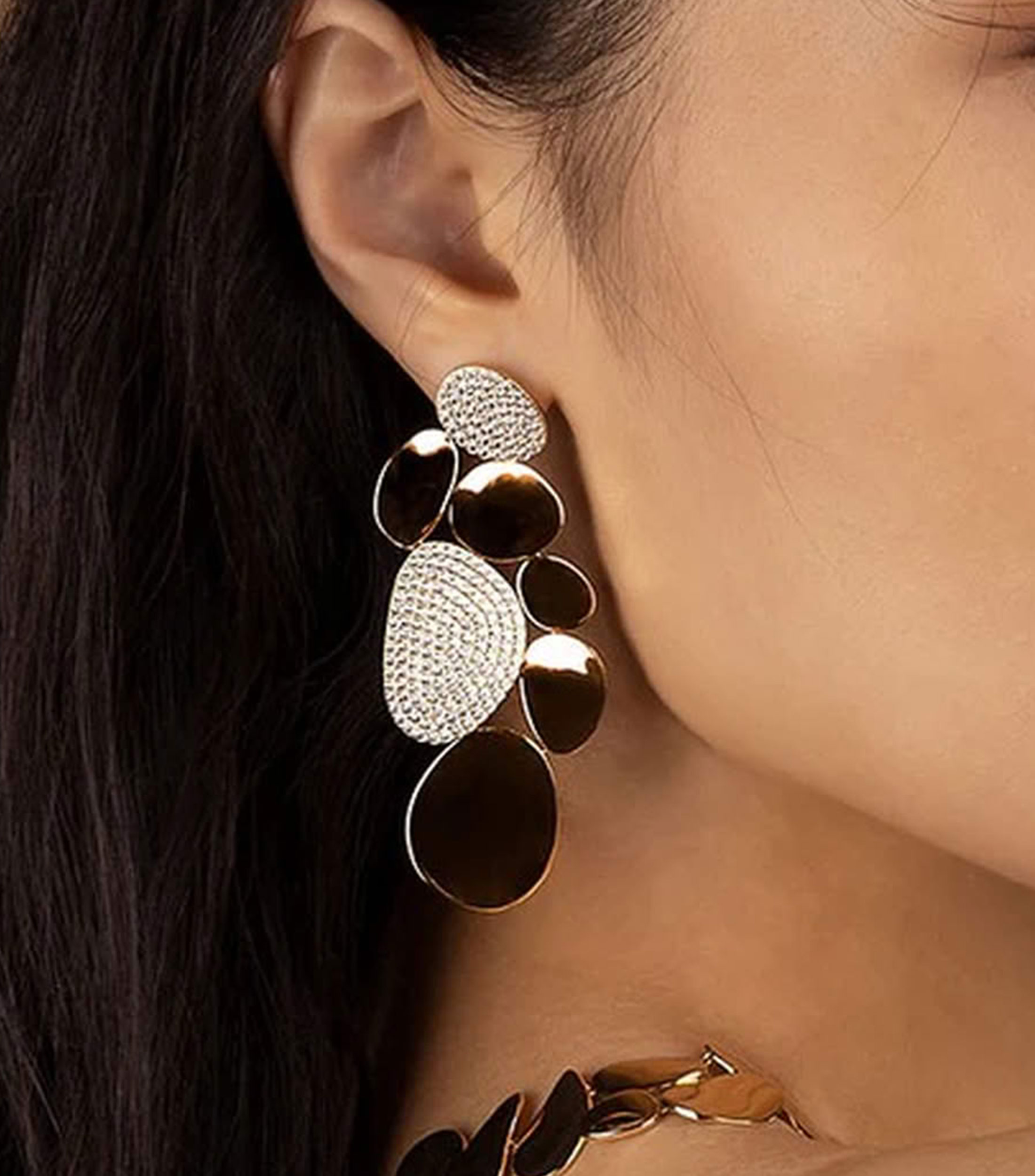 Aretes Bold Galet con zirconia cubica Mujer