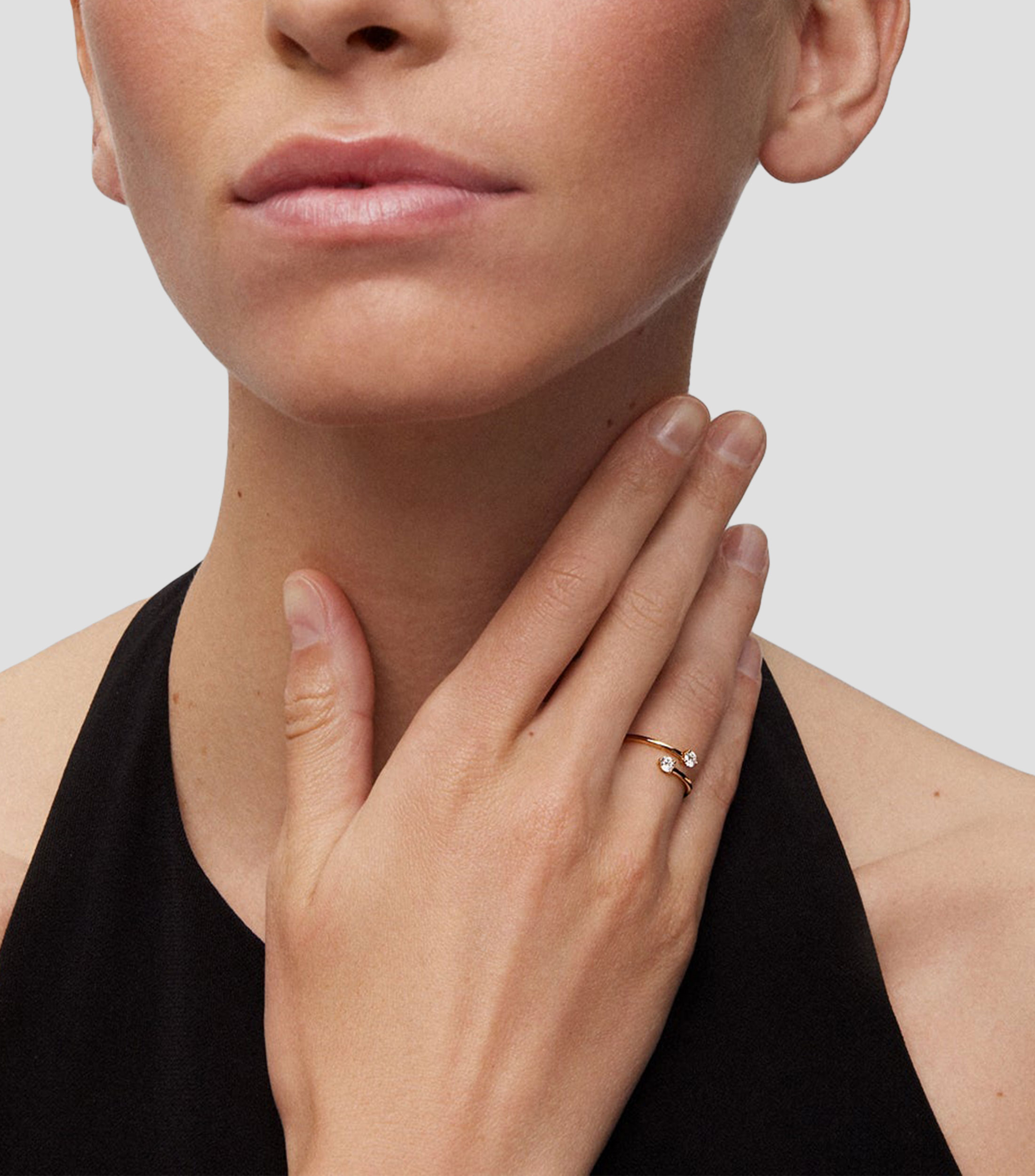 Anillo abierto en Oro rosa de 18 kilates Idalia con diamantes Mujer