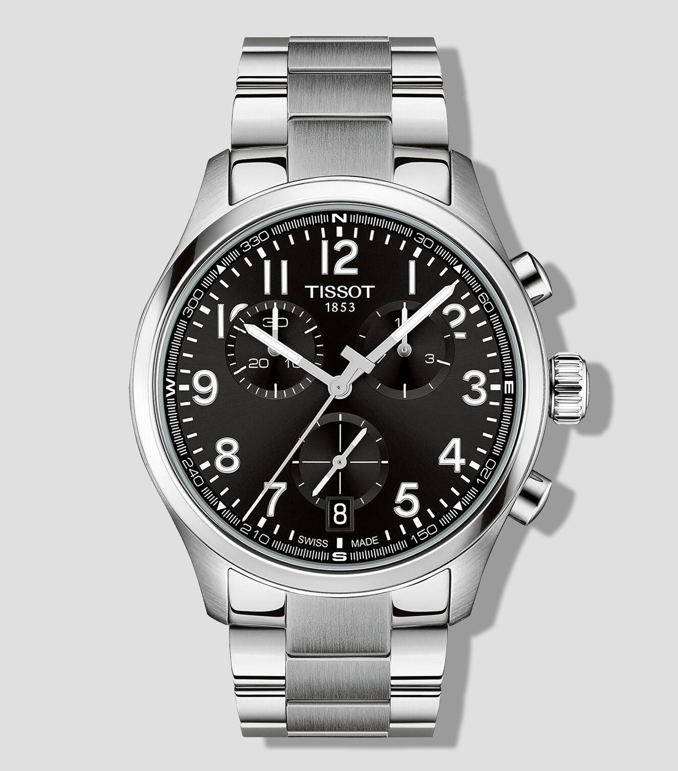 Reloj para Hombre Chrono L deportivo, Plateado/Negro