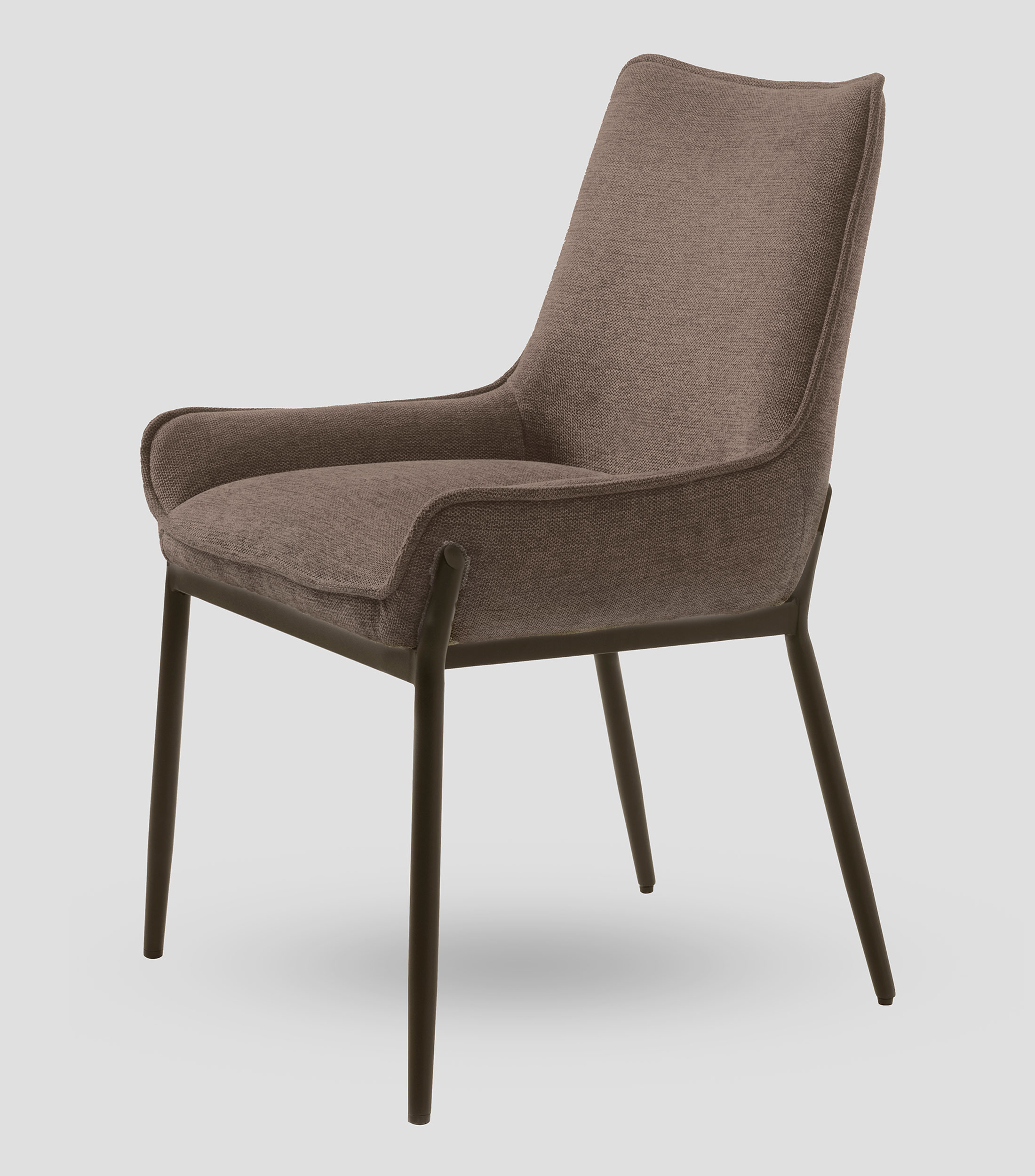 Silla de comedor Calgary en tela y metal moka