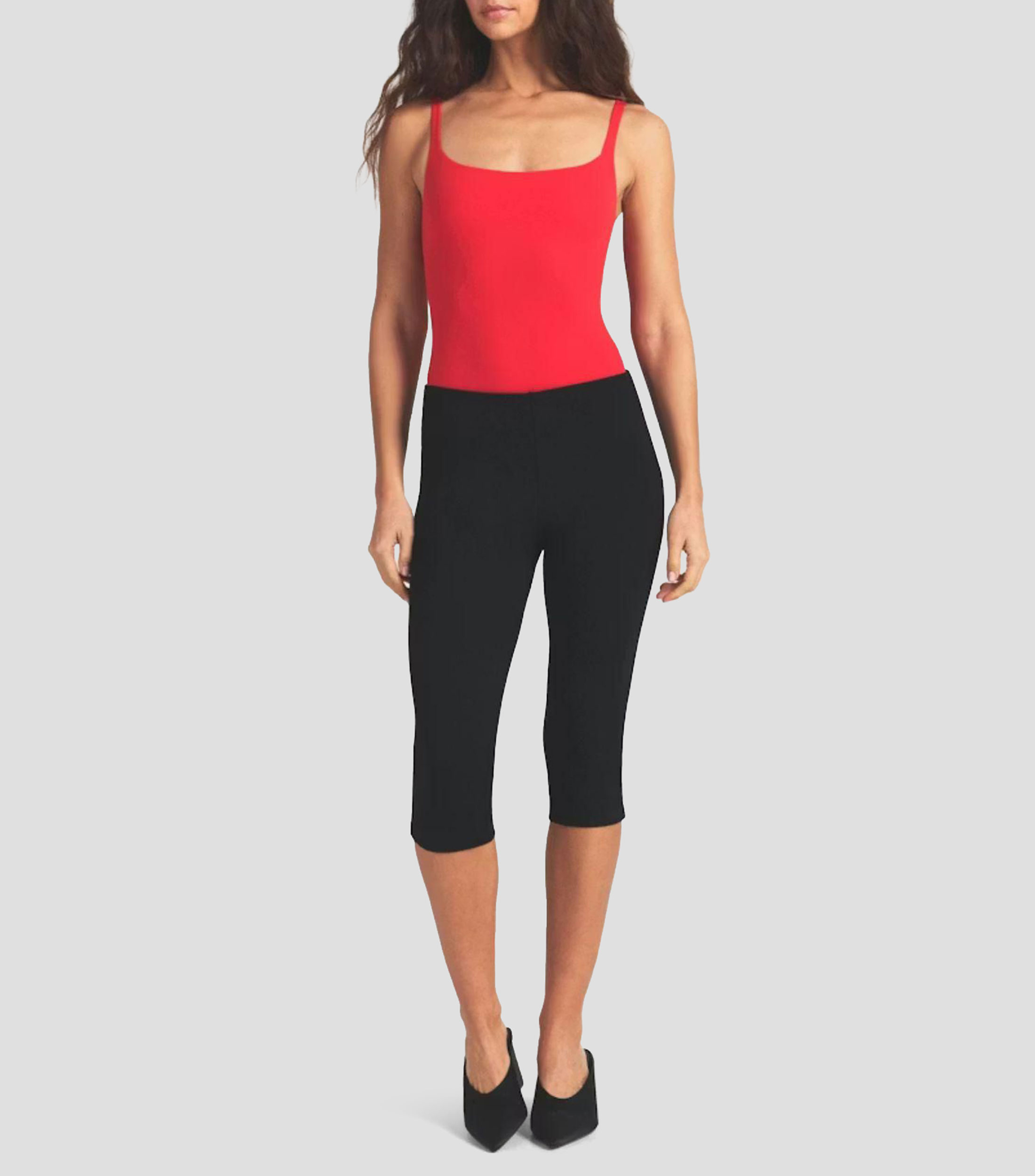 Body cuello cuadrado liso sin mangas Mujer