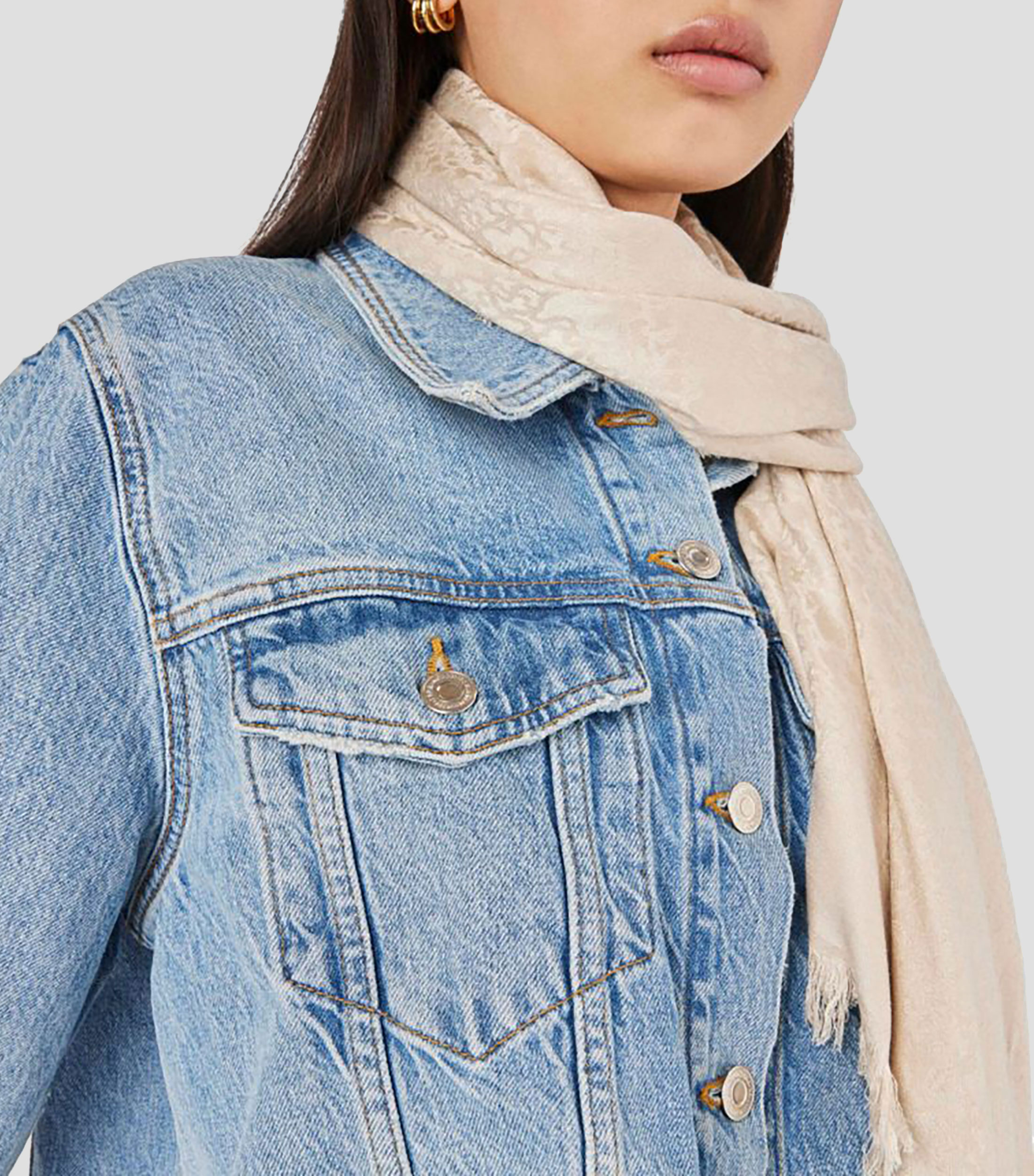 Foulard Beige Estampado Mujer