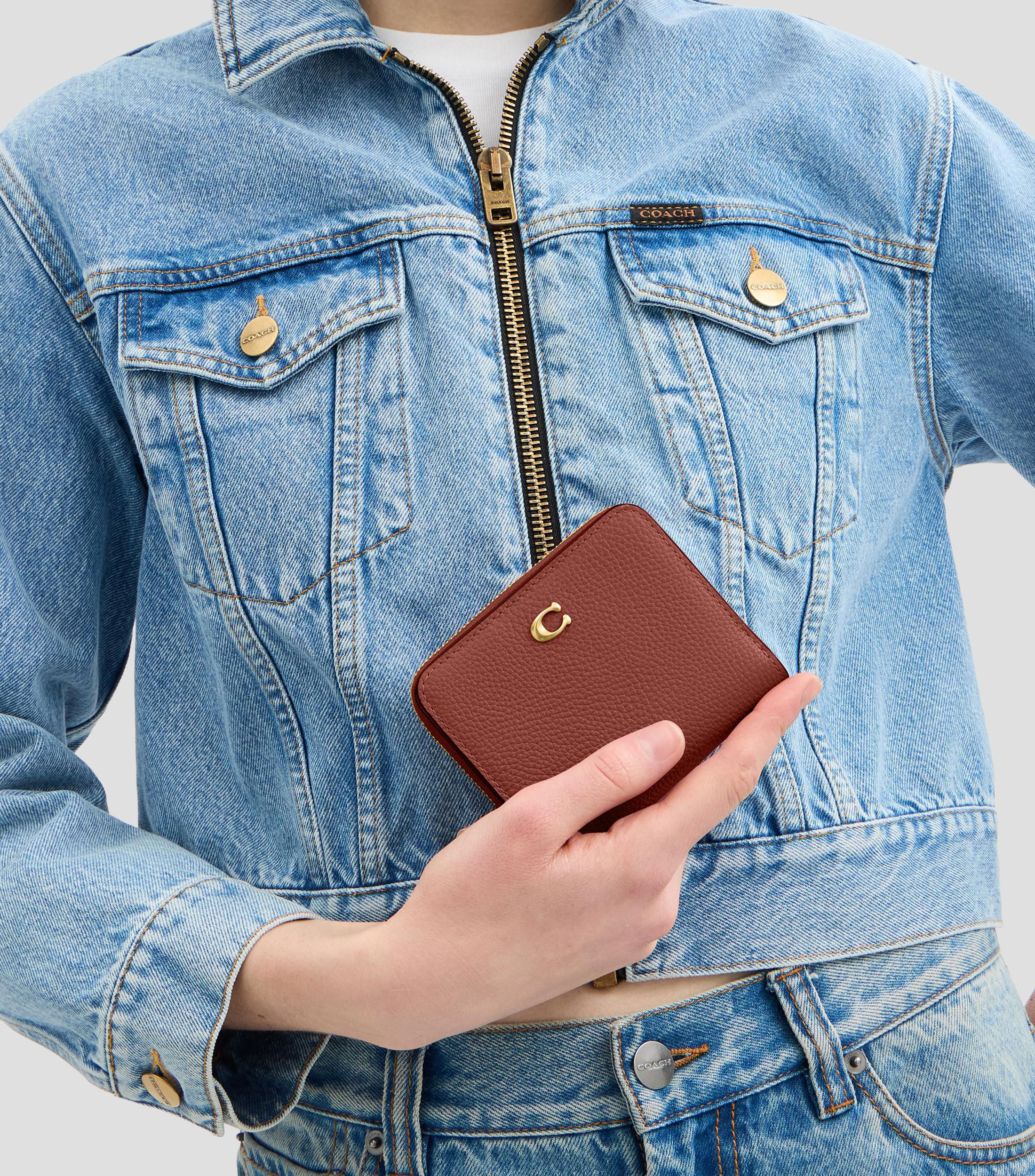 Cartera en piel lisa Mujer