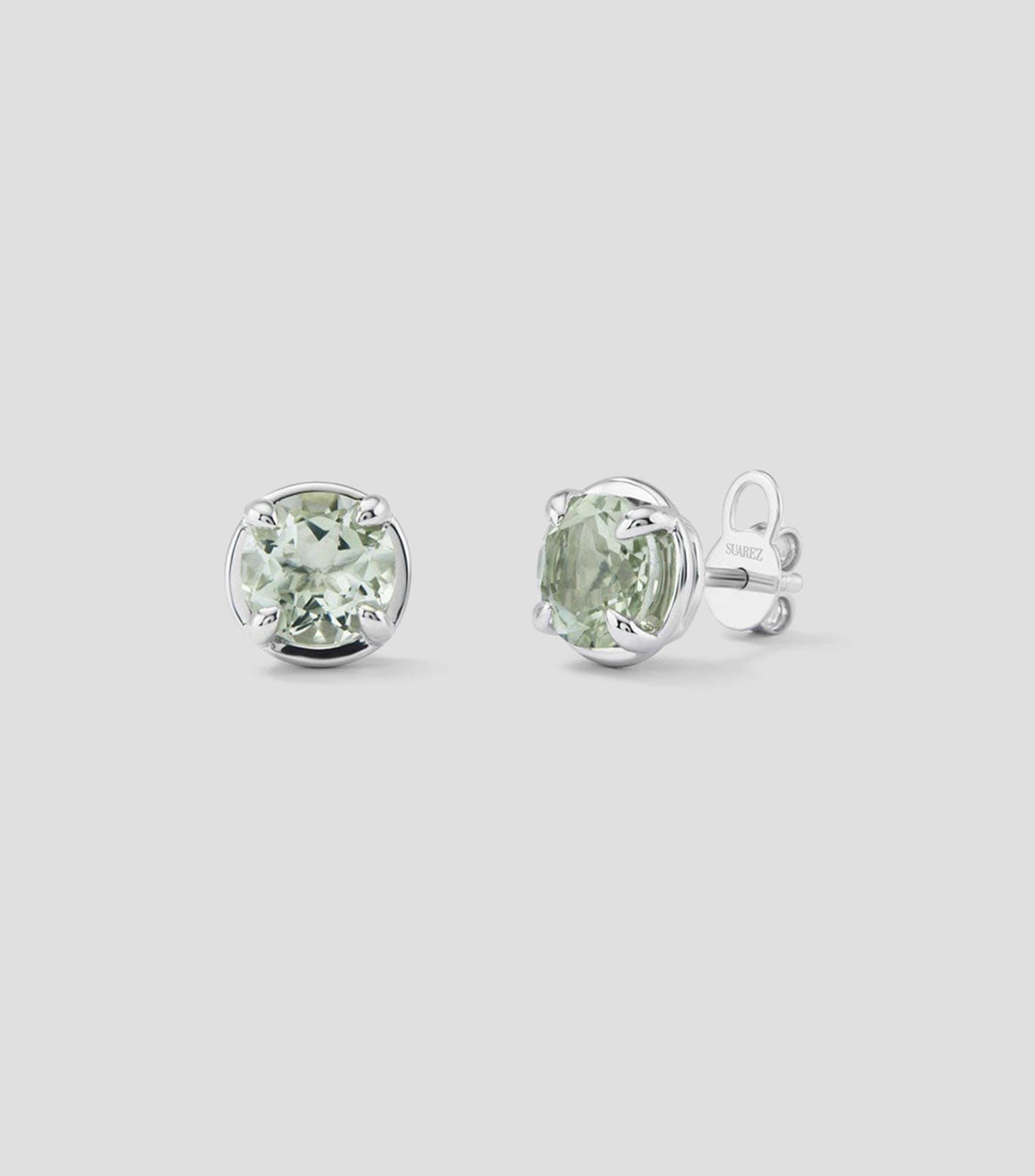 Aretes en plata con pedreria amatista Mujer