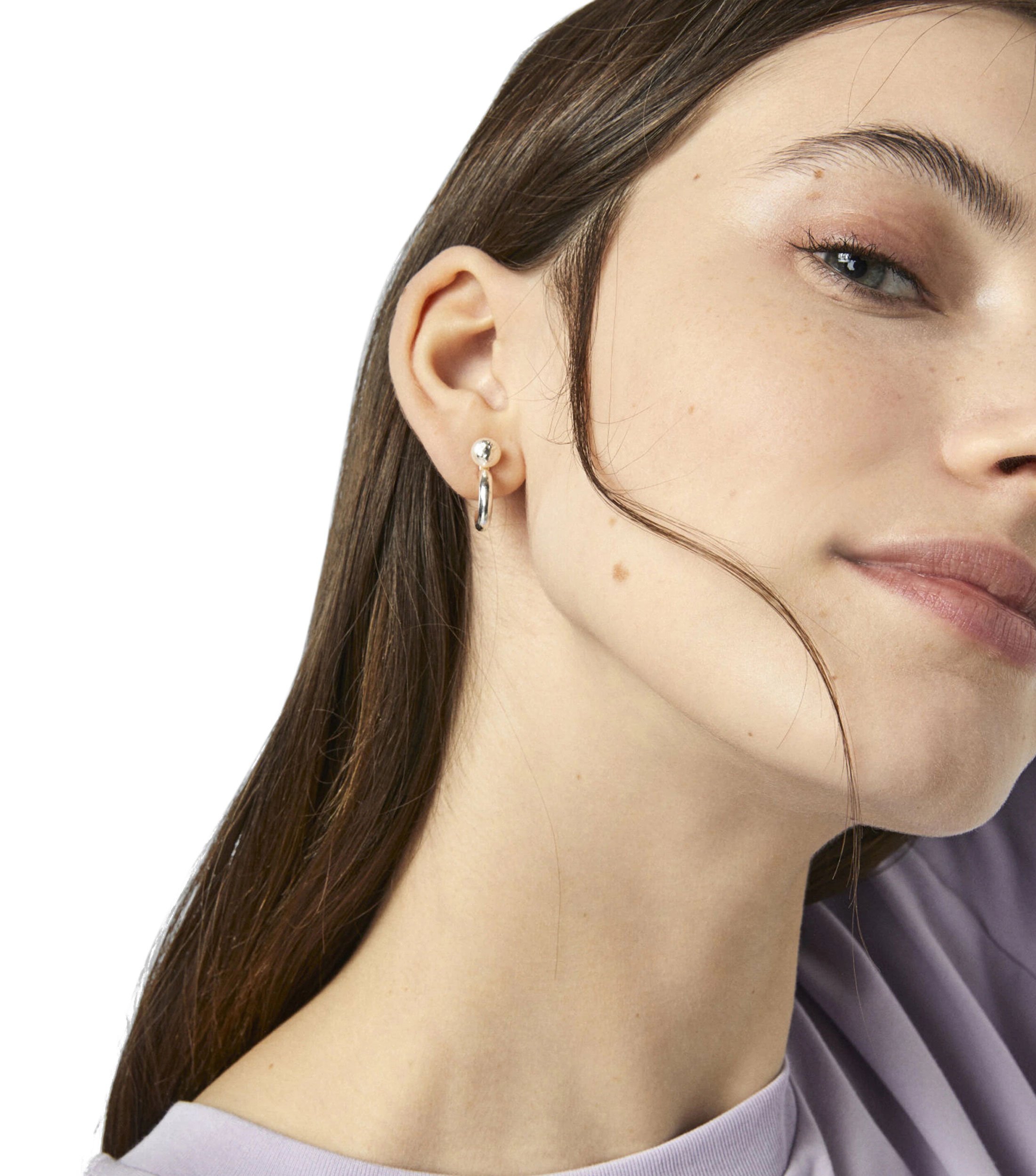 Aretes en plata Icon Pearl Mujer