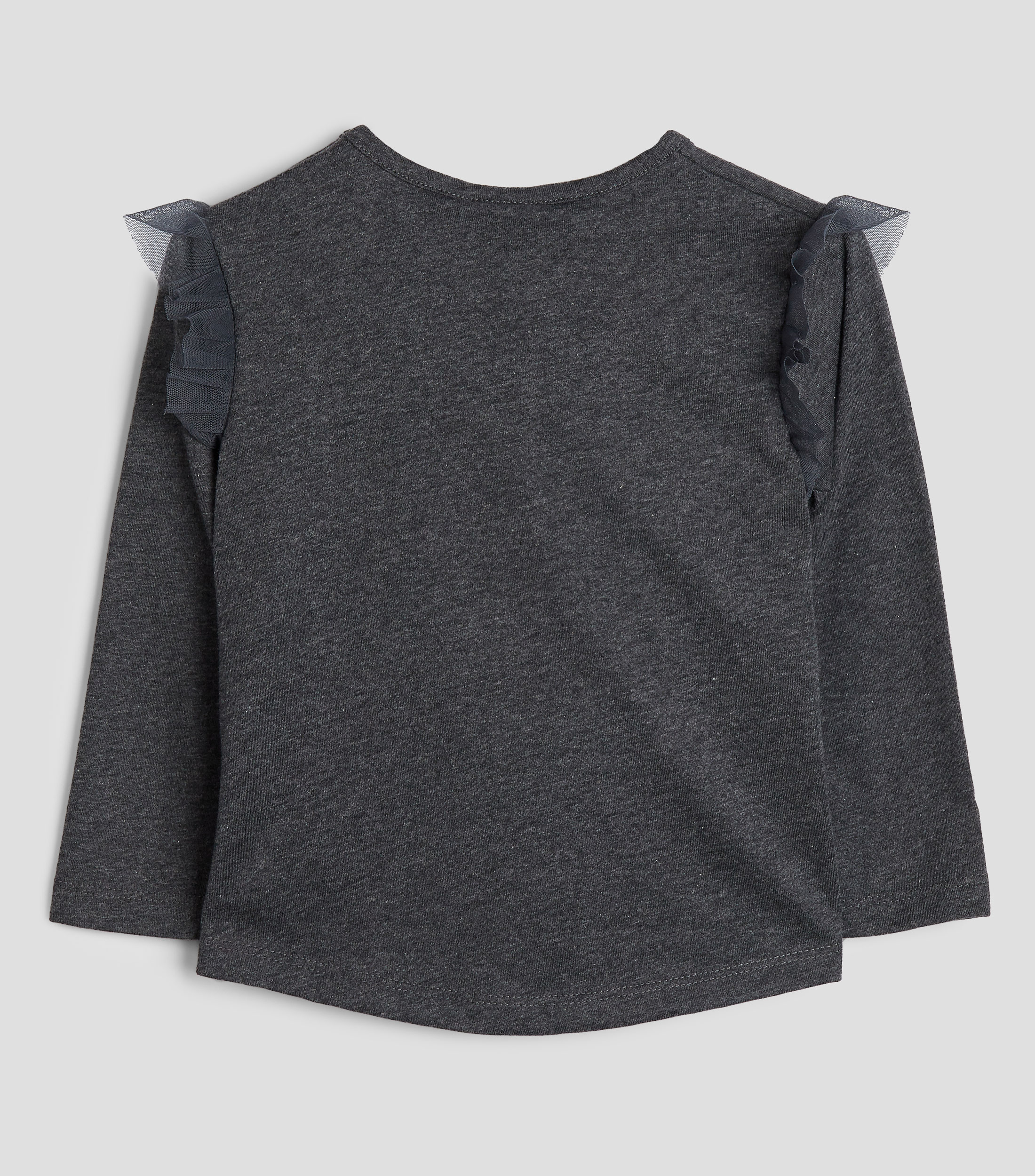 Playera estampada con holan de manga larga Bebe