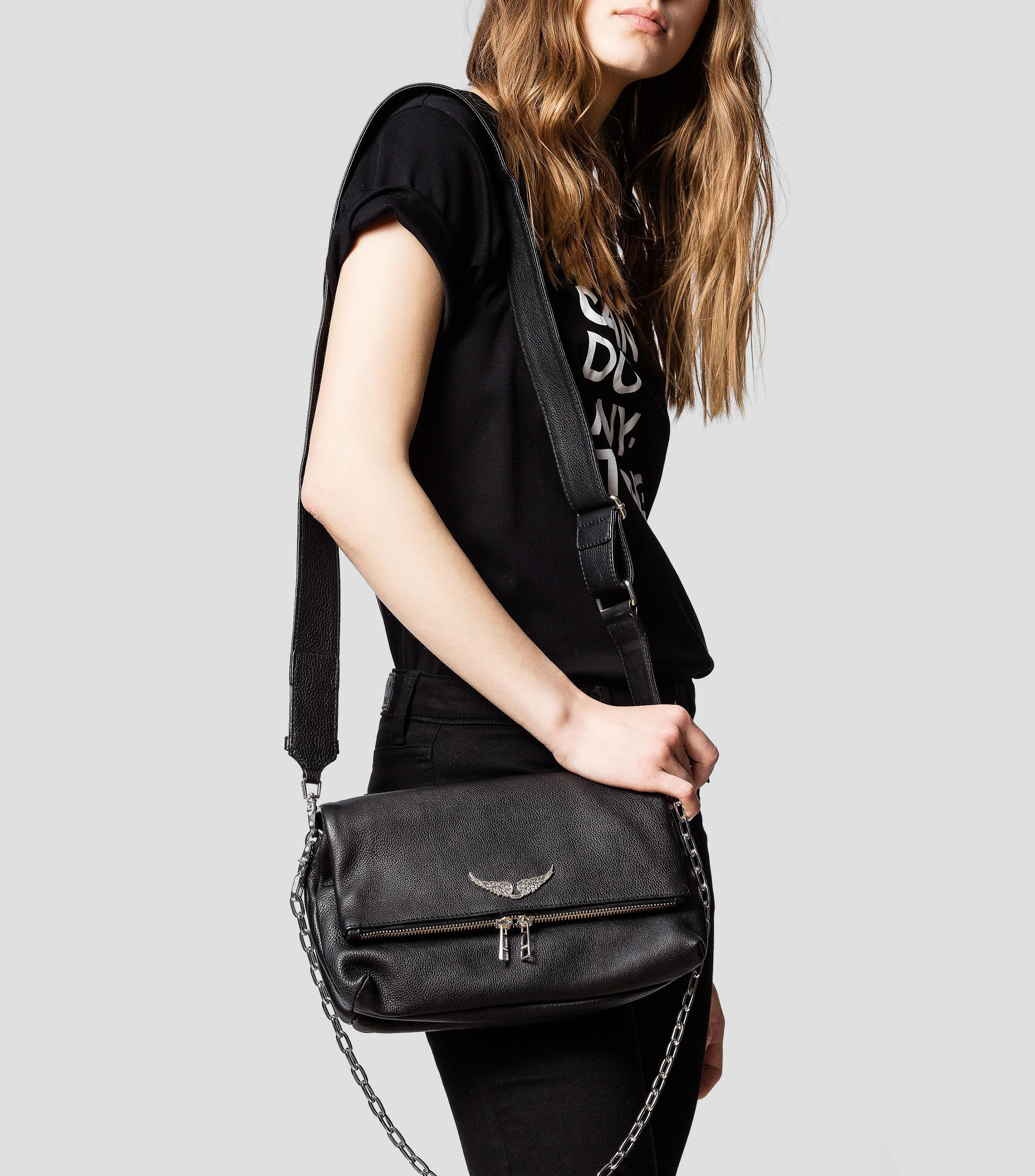 Bolsa Crossbody en piel Rock Nano Swing granulada Mujer