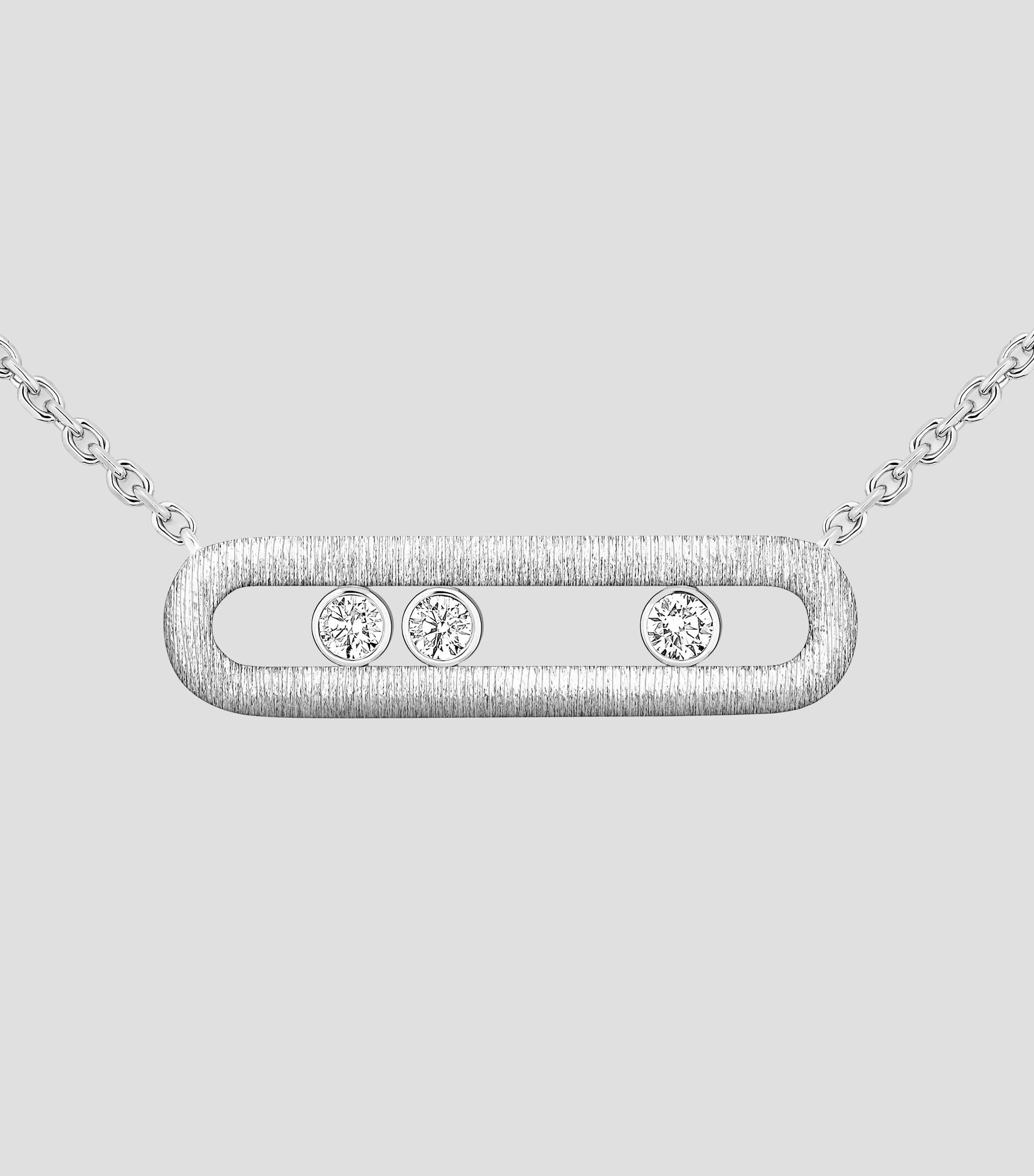 Collar en oro blanco de 18 kilates con diamantes Move Mujer