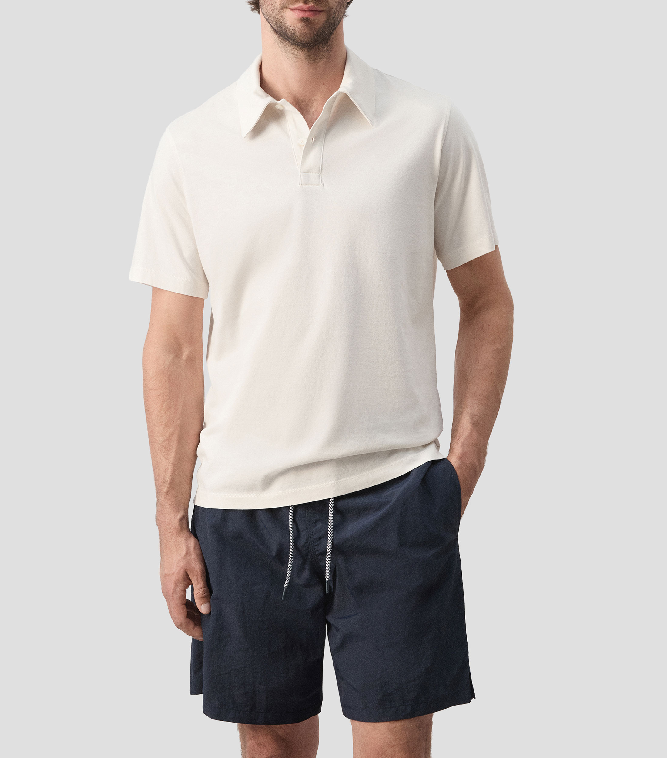 Playera tipo polo manga corta lisa Hombre