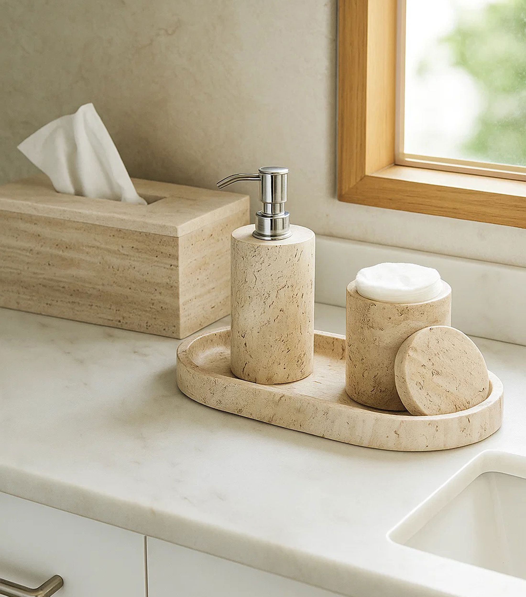 Dispensador en Travertino