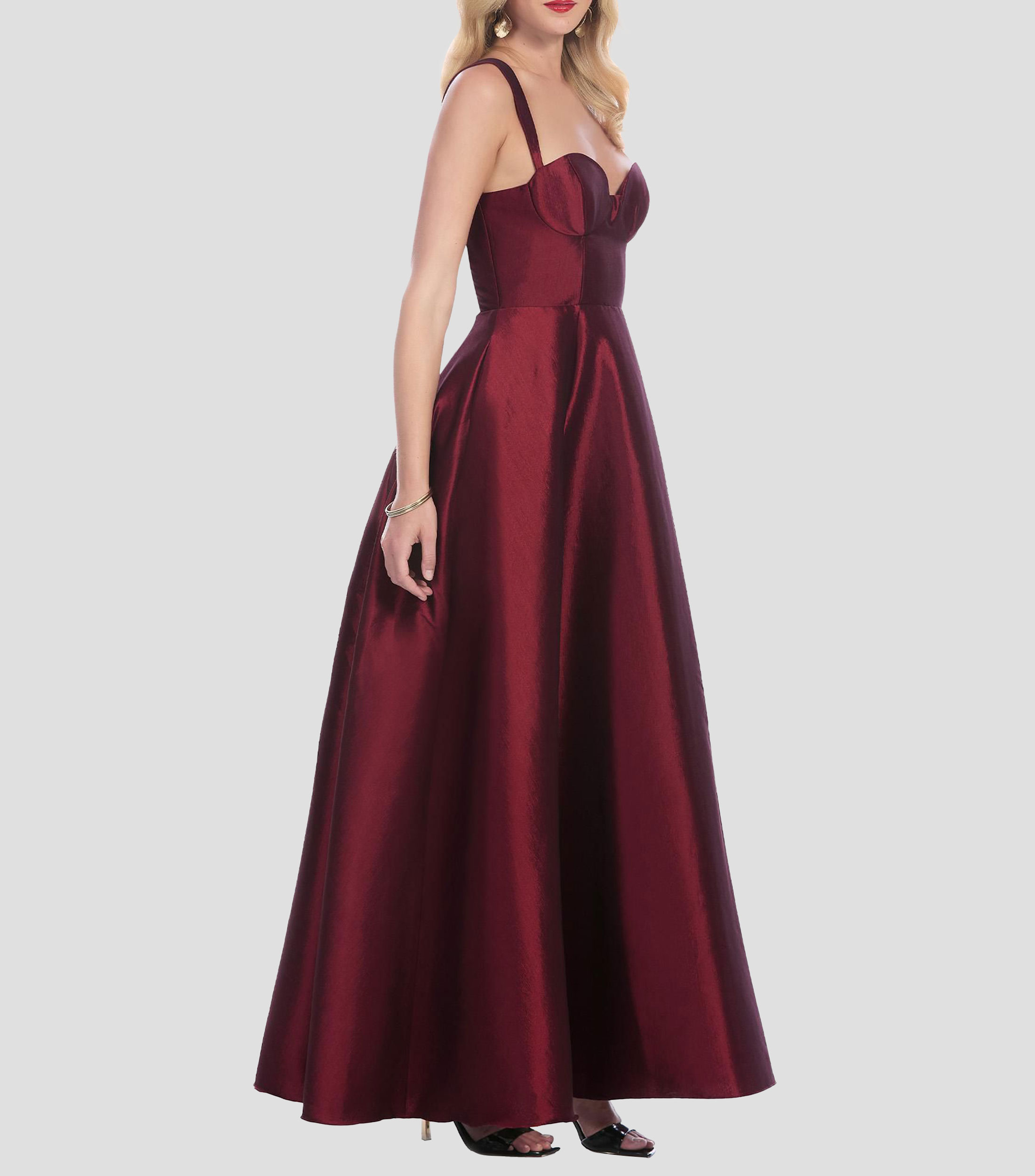 Vestido de fiesta largo liso Mujer