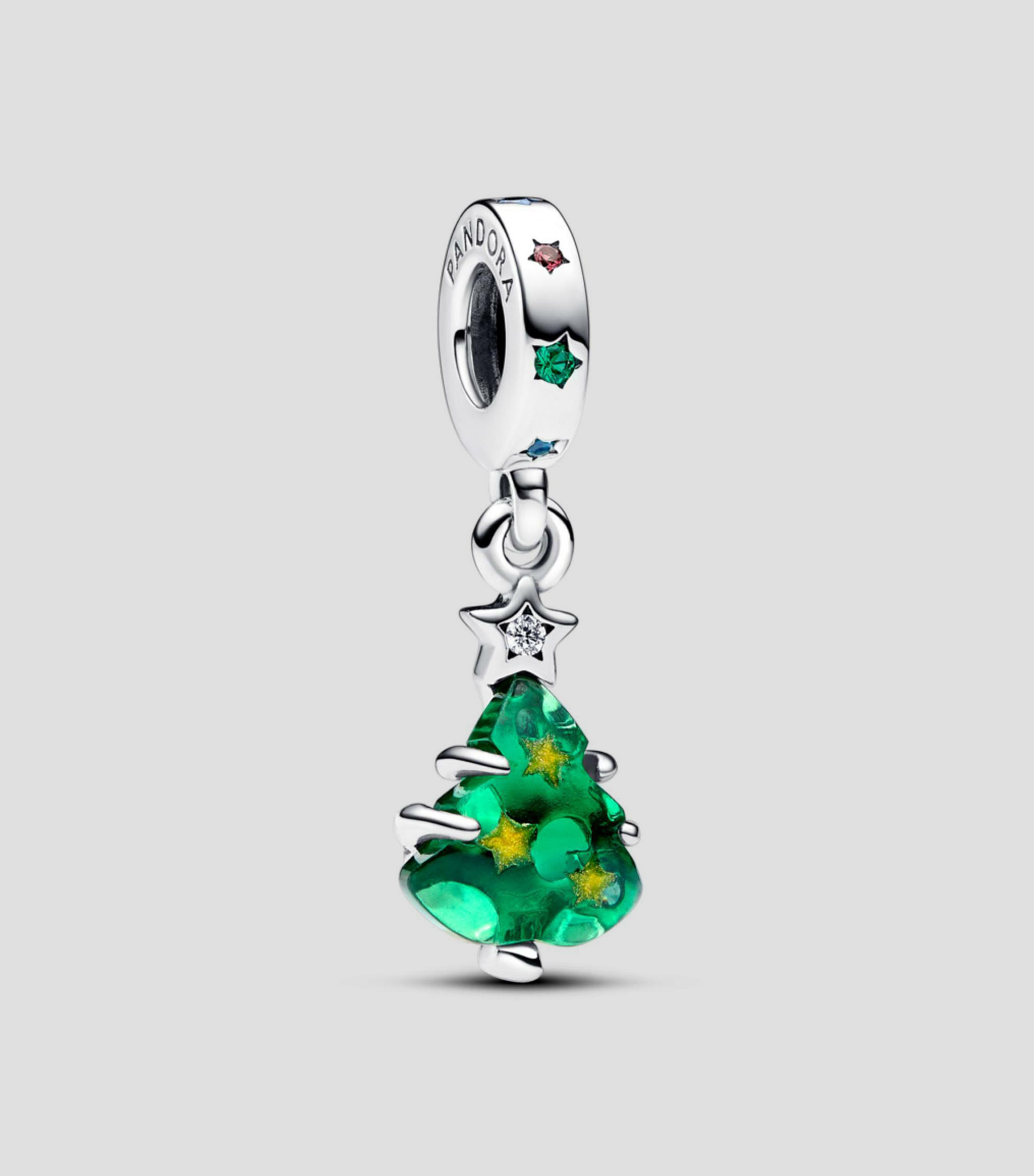 Charm árbol de Navidad brillante en plata Pandora Moments Mujer