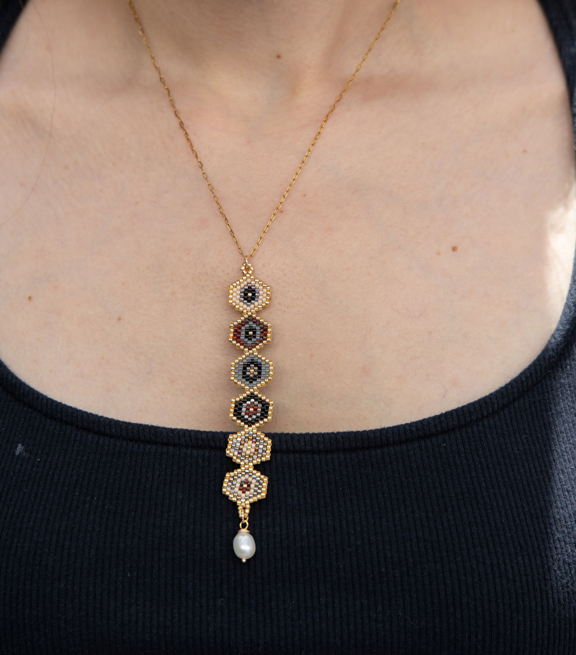 Collar Chakras Hexágono Mujer