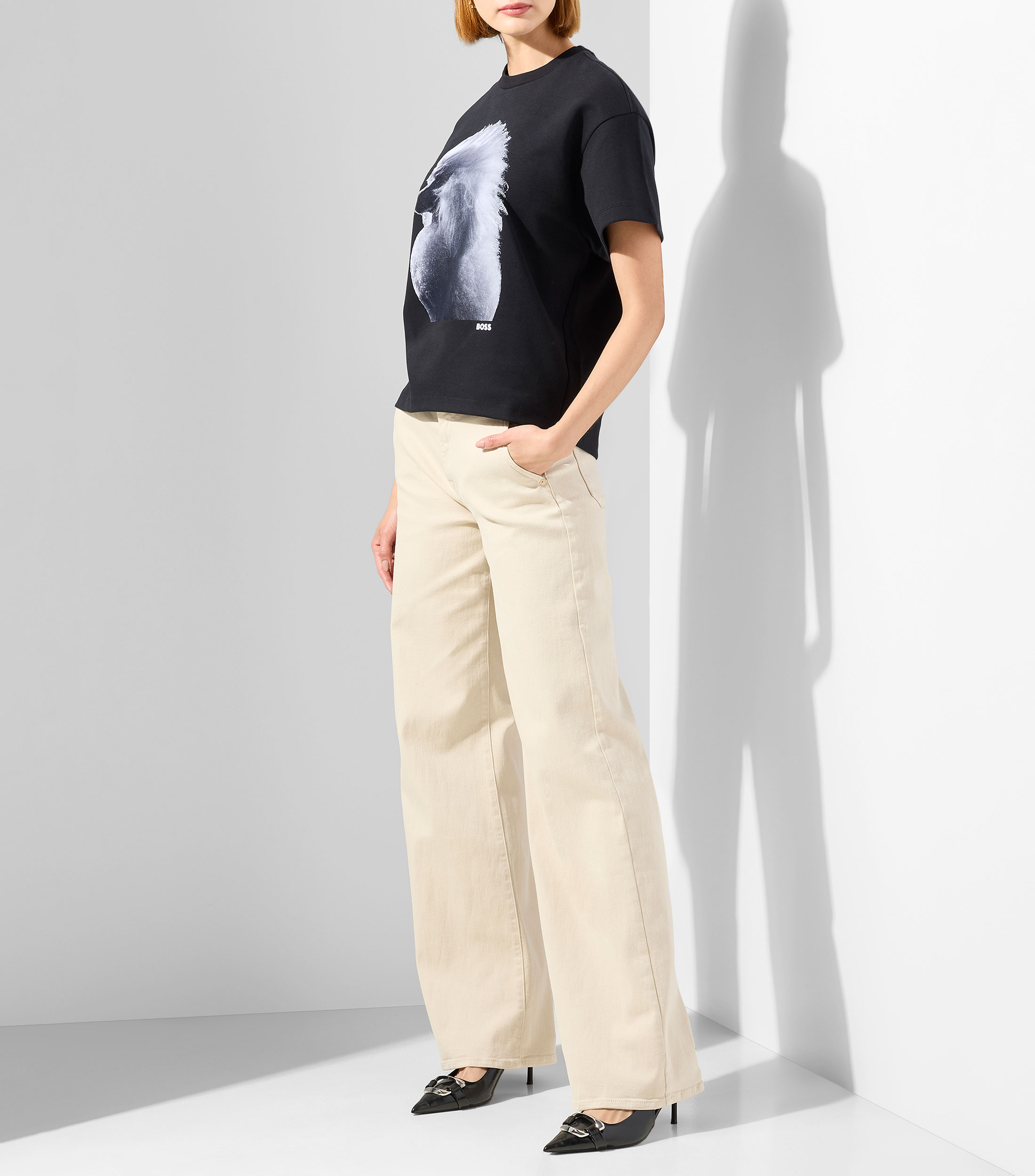 Playera cuello redondo manga corta Mujer
