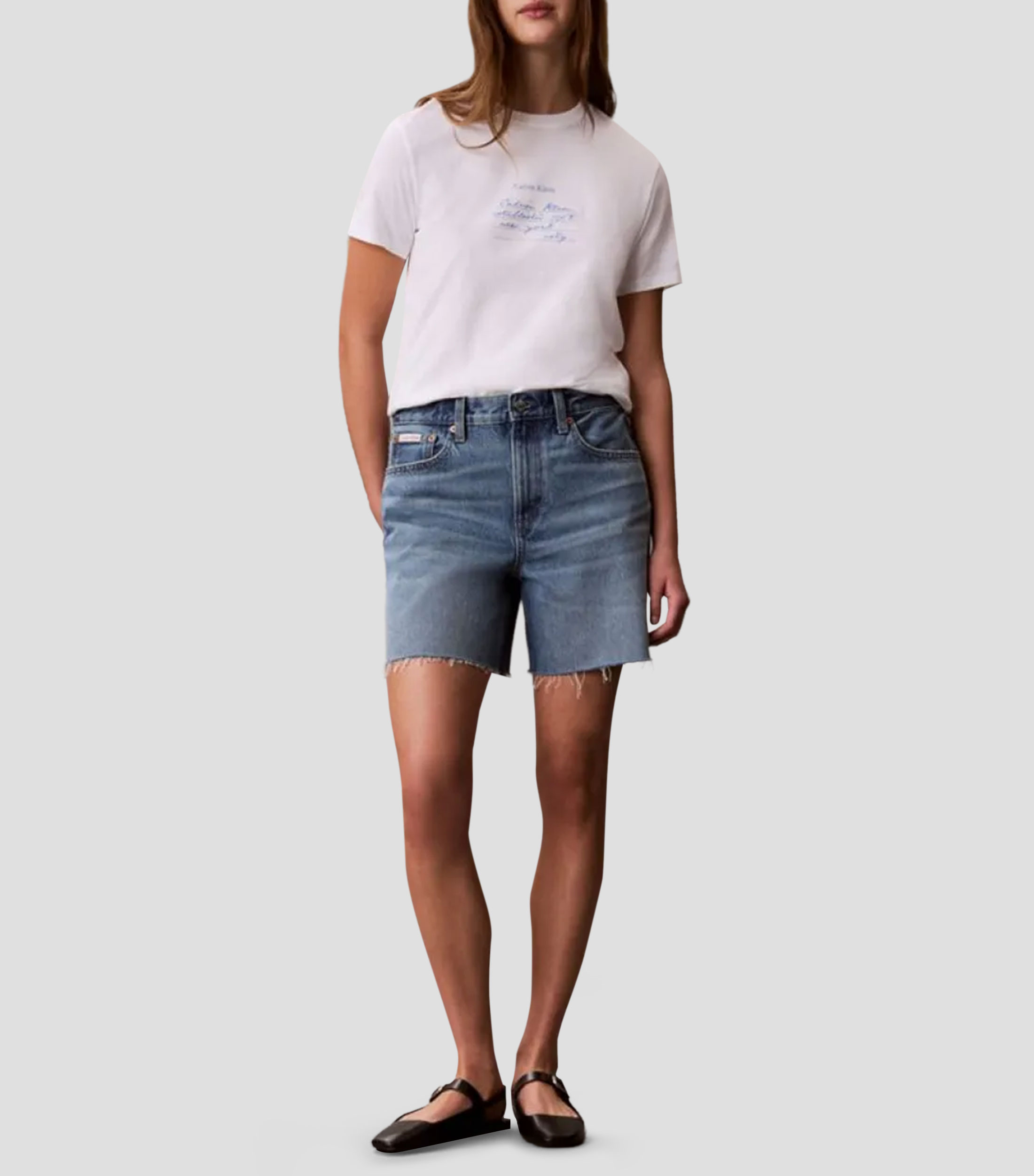 Playera cuello redondo manga corta con estampado Mujer