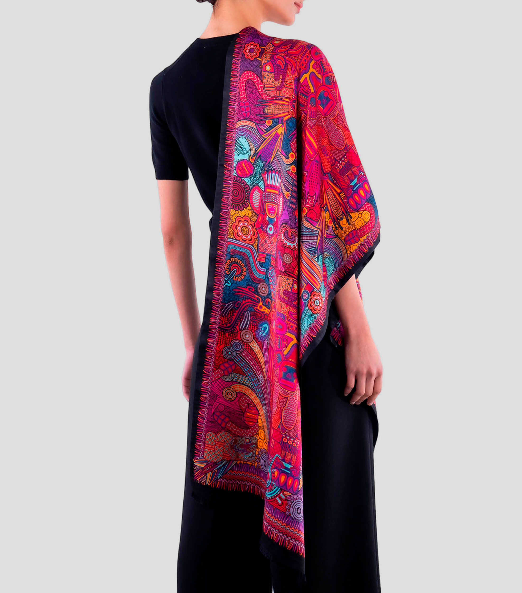 Chalina multicolor estampada Mujer