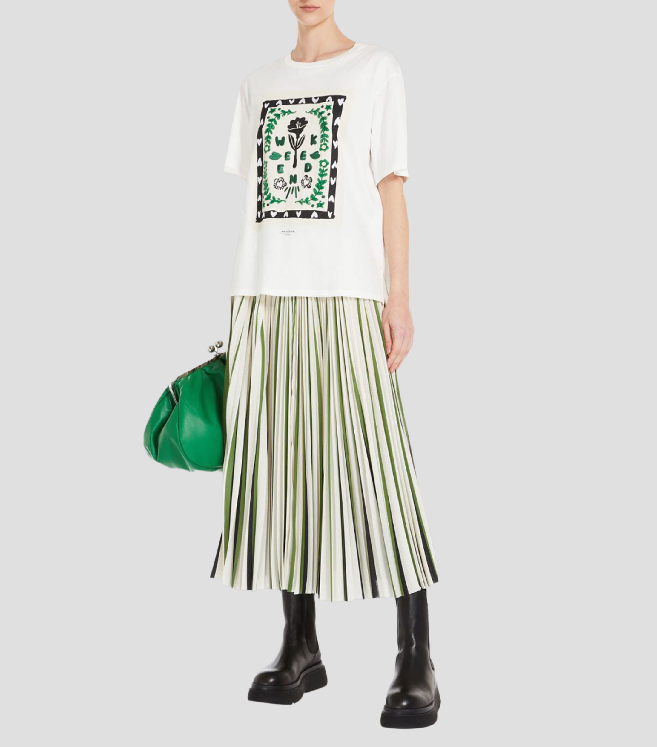 Playera cuello redondo manga corta con estampado Mujer