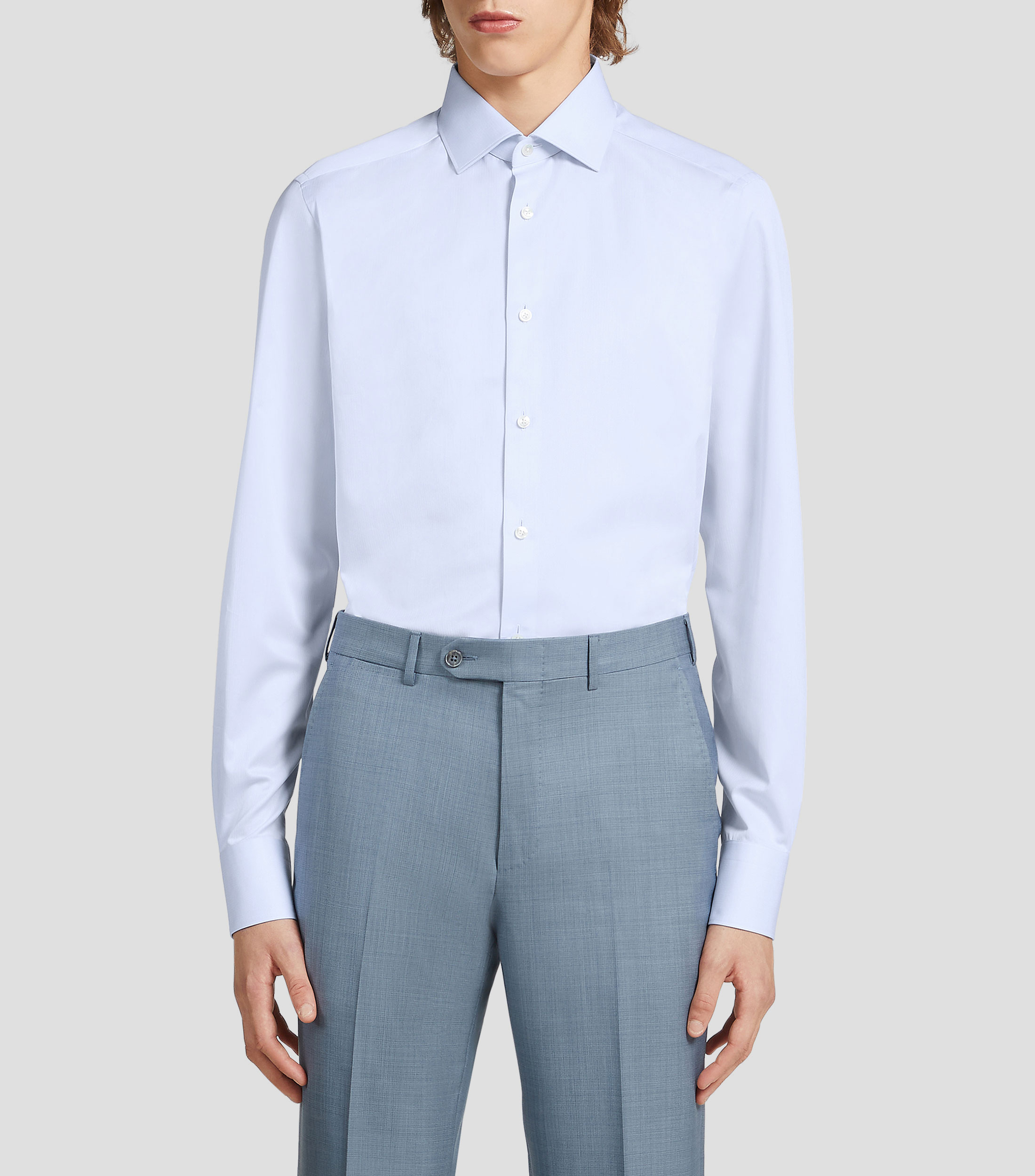 Camisa de vestir a rayas manga larga Hombre