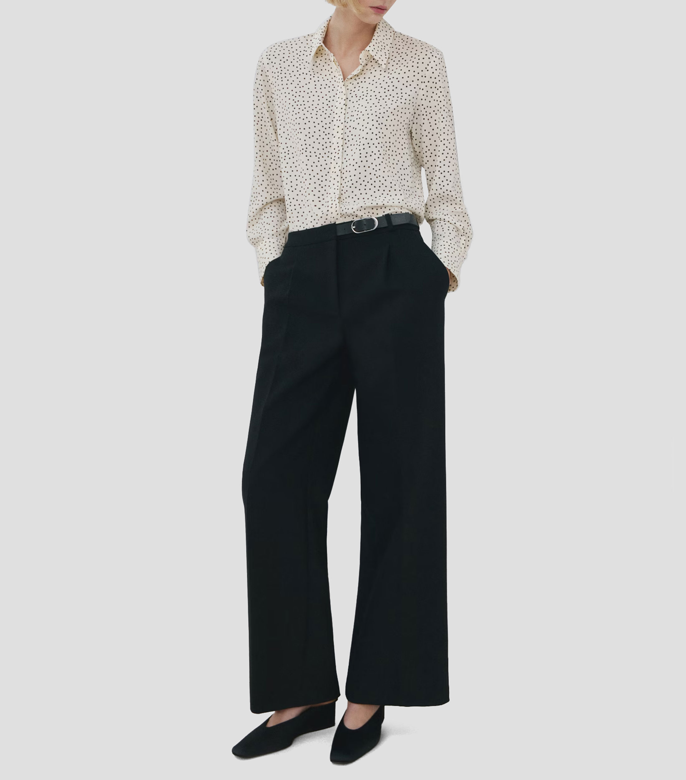 Camisa polkadots manga larga Mujer