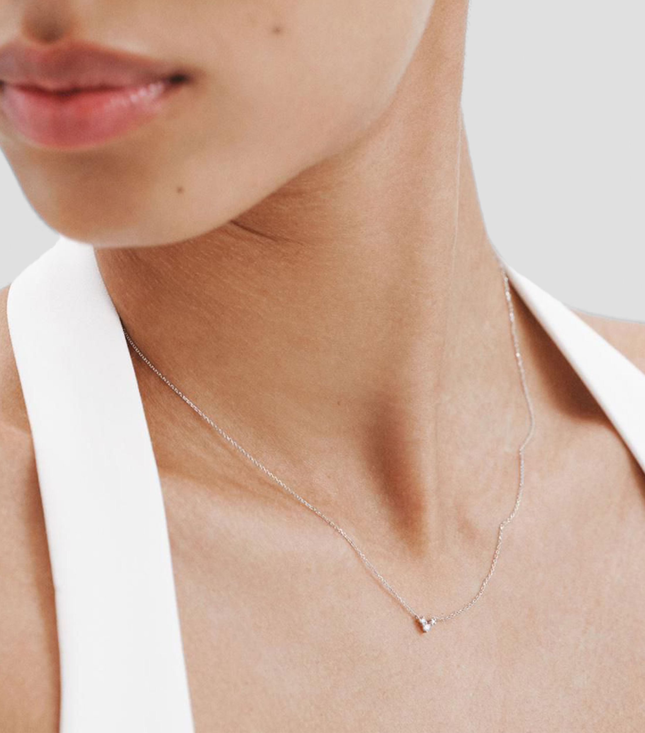 Collar en oro blanco de 18 kilates con diamantes Mic Mujer