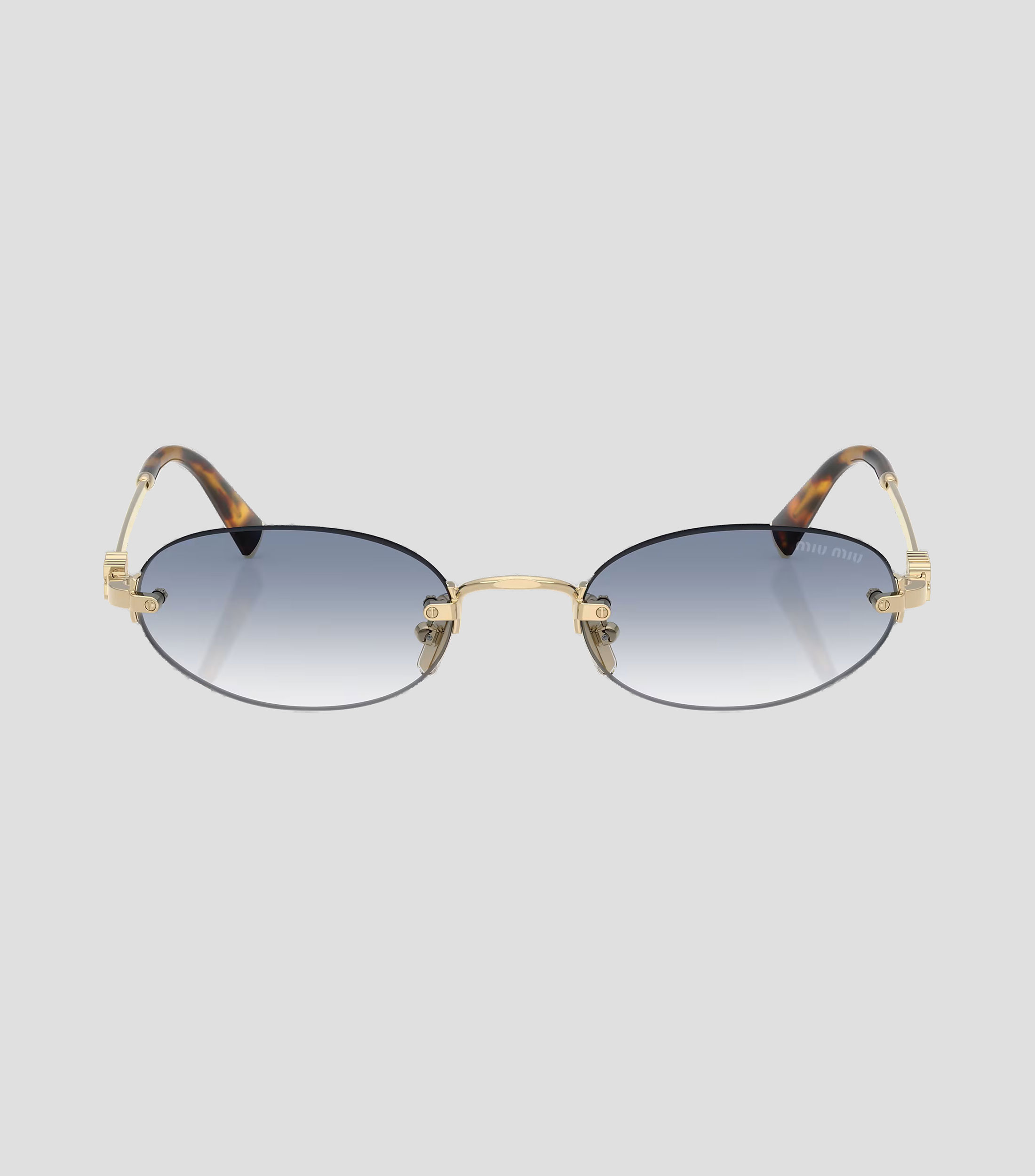 Lentes de Sol Miu Miu ovalados dorados, azul Mujer