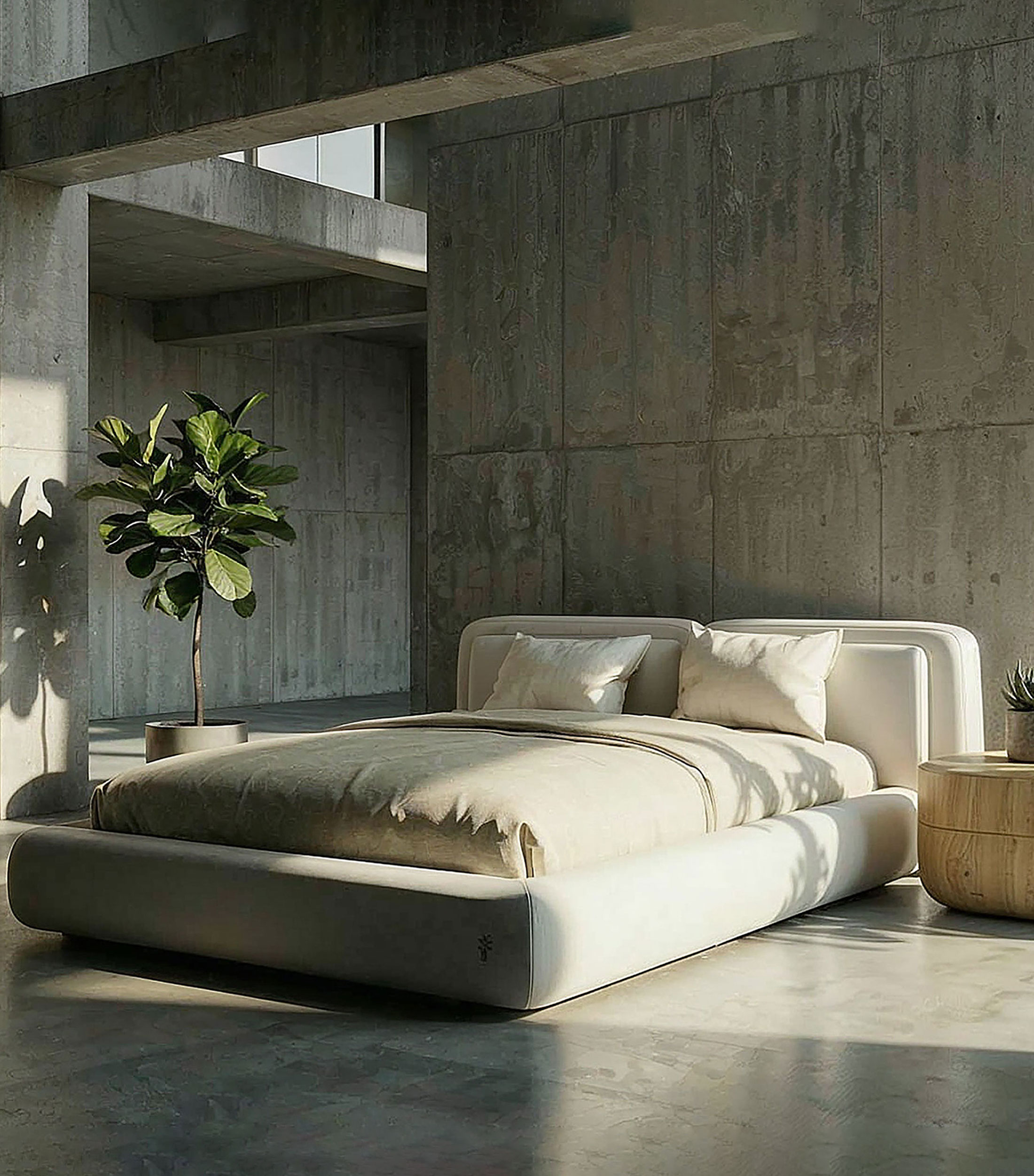 Cama Queen Size Elements en tela