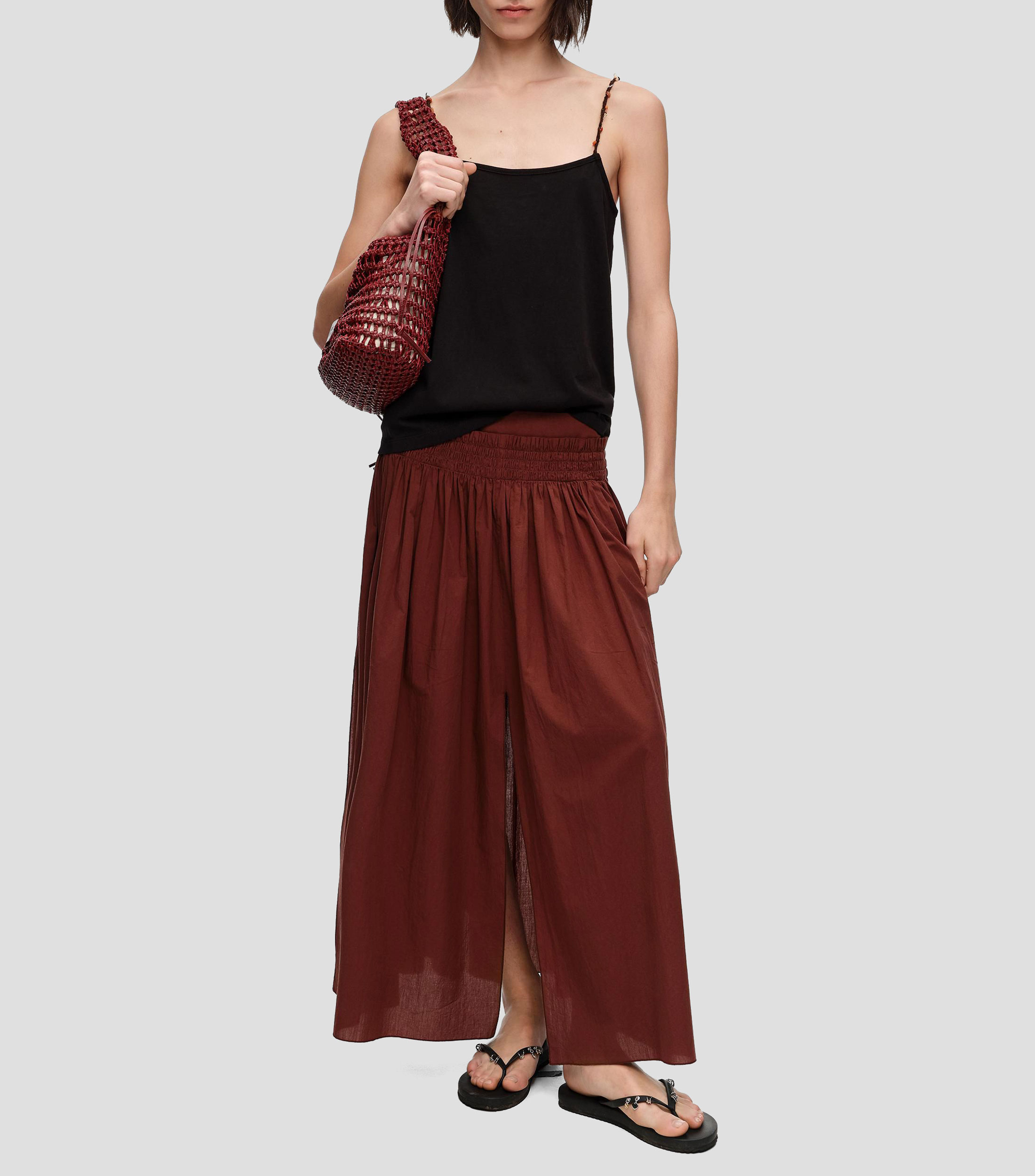 Top cuello cuadrado sin mangas liso Mujer