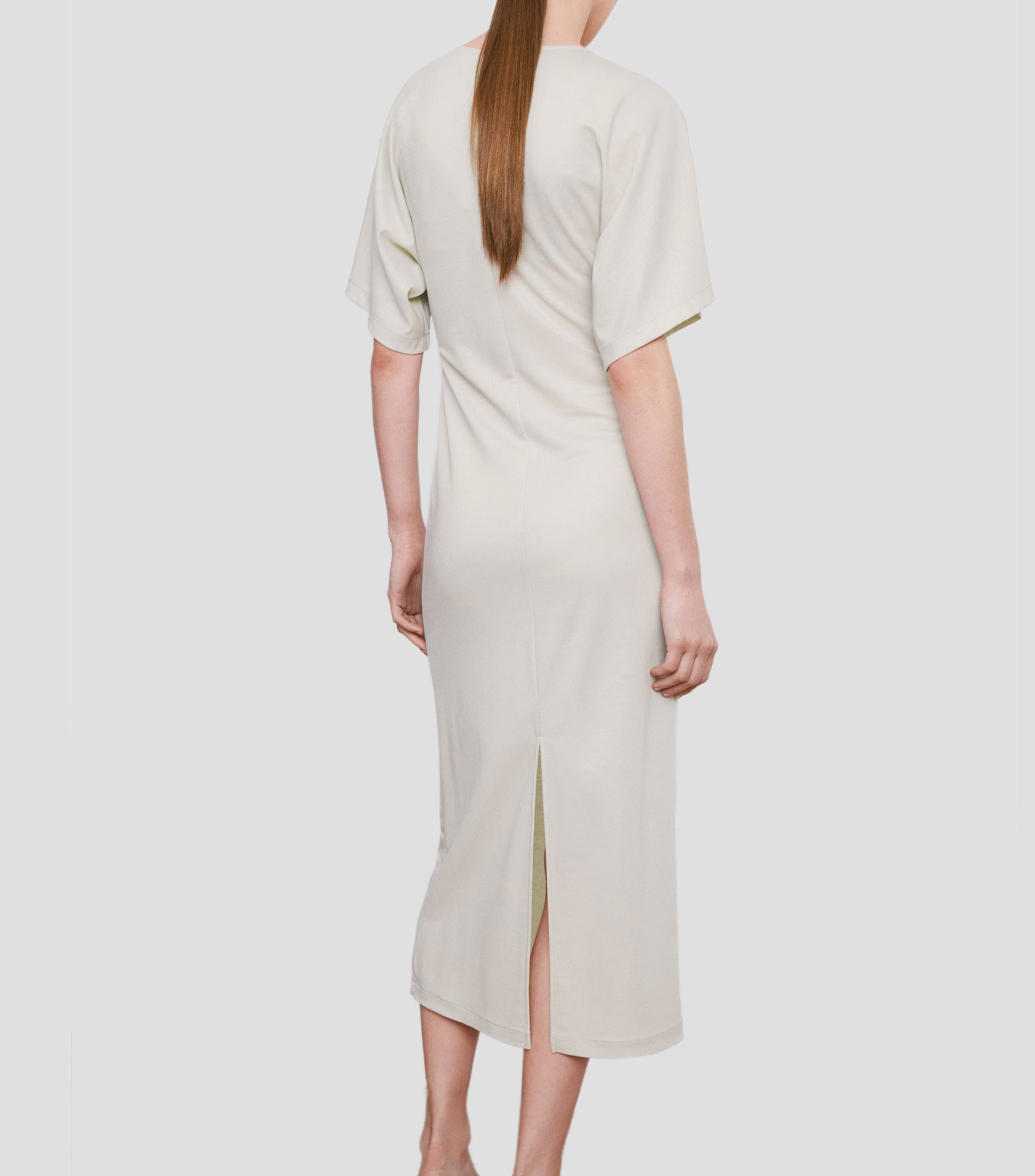 Vestido midi liso Mujer