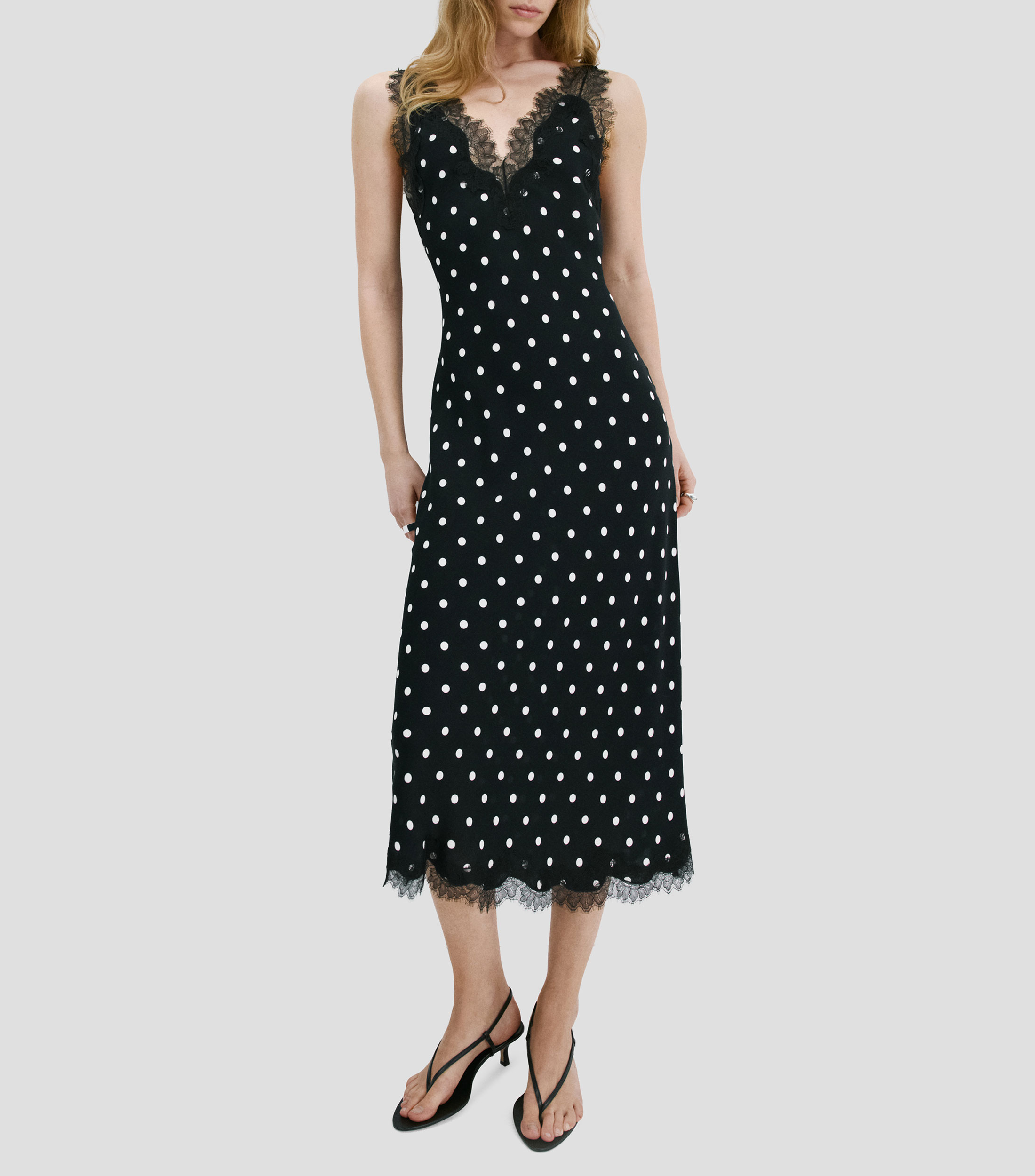 Vestido midi polkadots Mujer