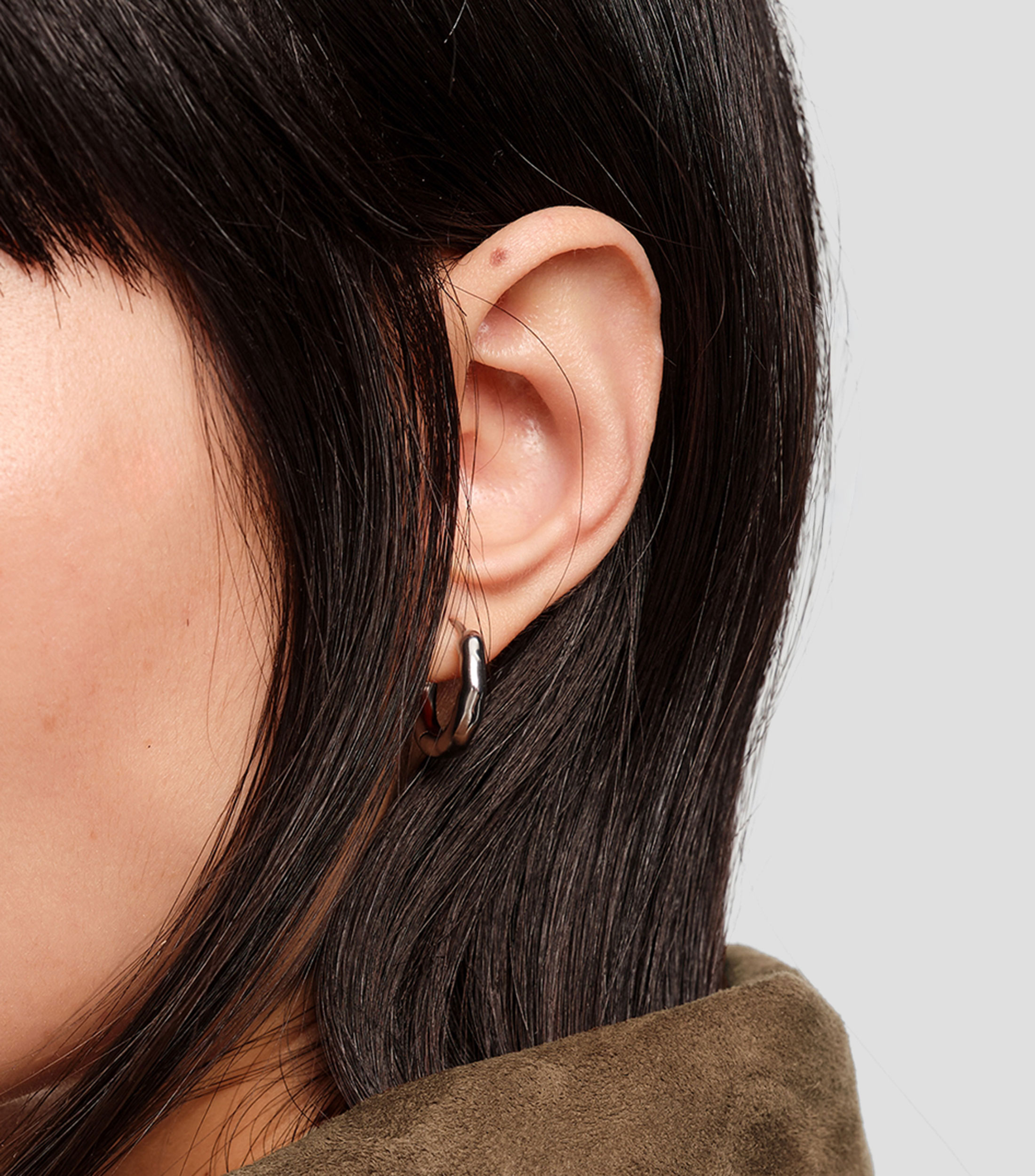 Pendientes aro irregular pequeño Mujer