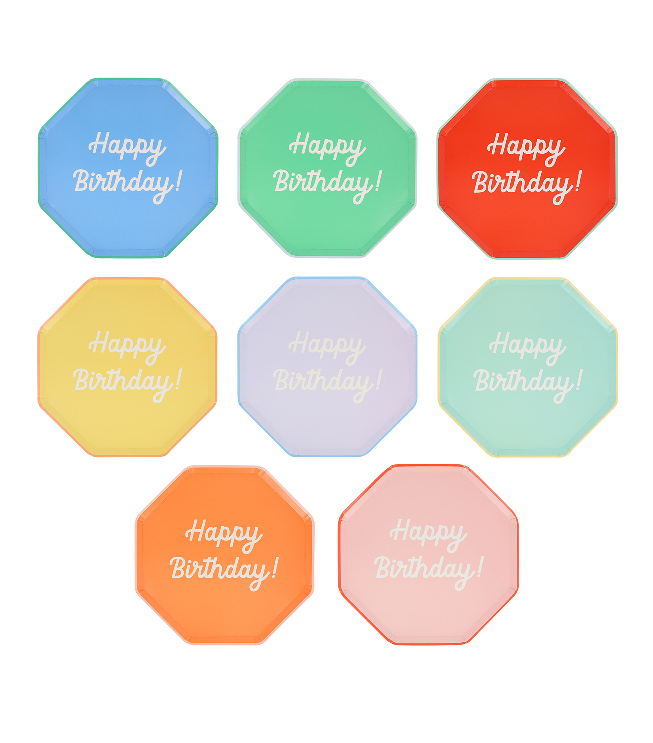 Set Platos Mixed Happy Birthday