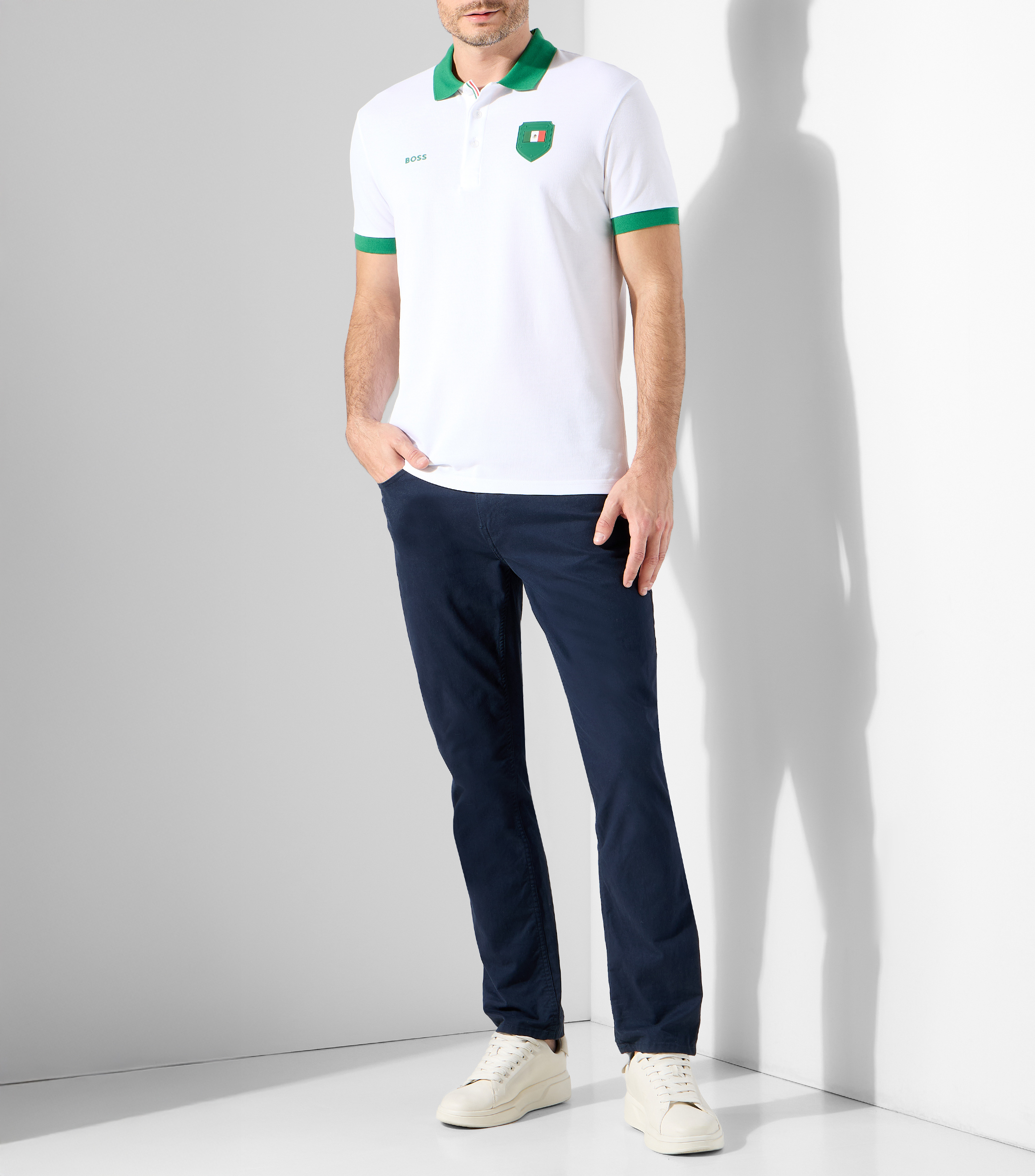 Playera polo manga corta México sólida Hombre