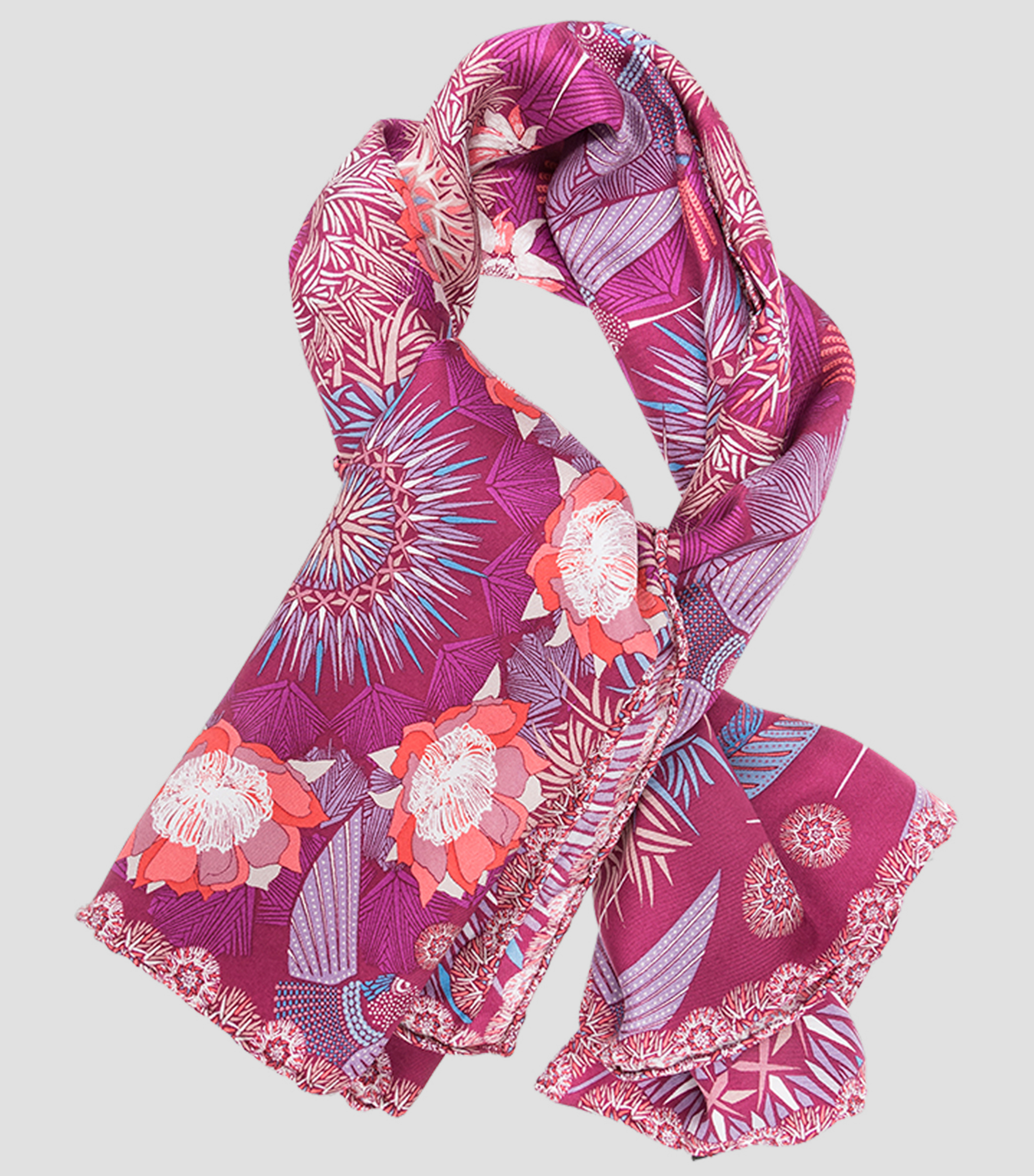 Mascada morada estampada Mujer