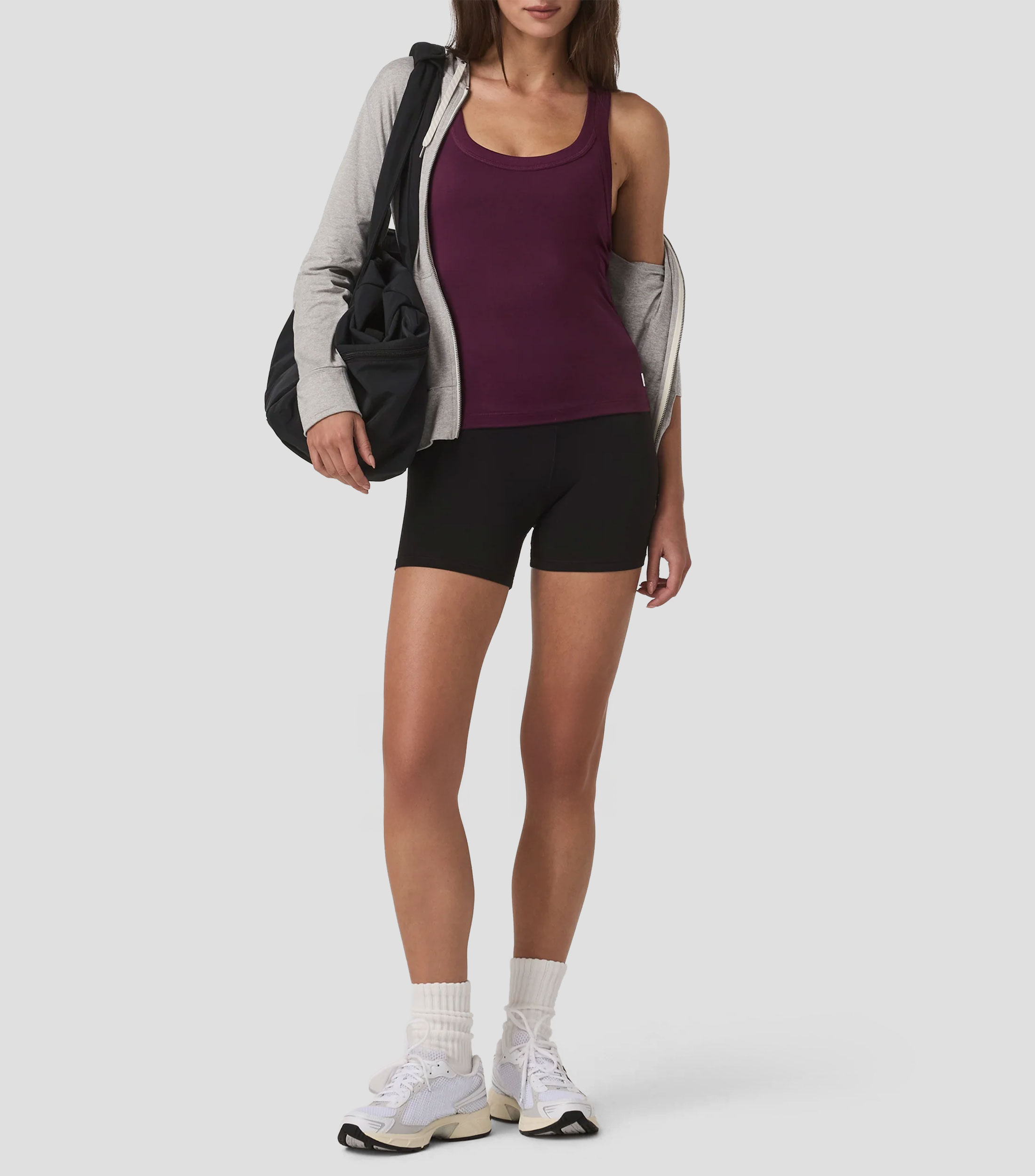 Playera cuello redondo sin mangas lisa Mujer
