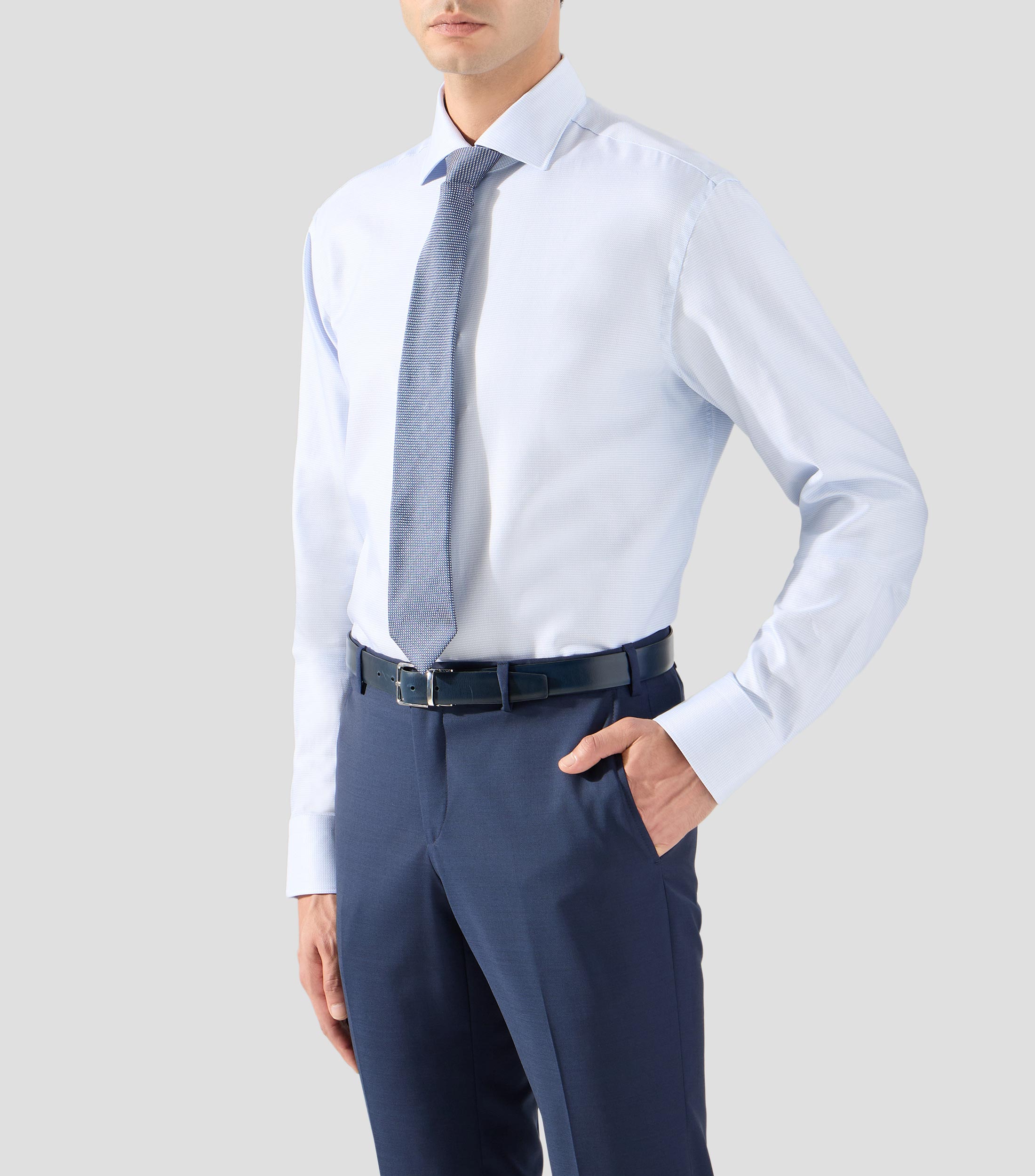 Camisa de vestir microdiseño manga larga Hombre