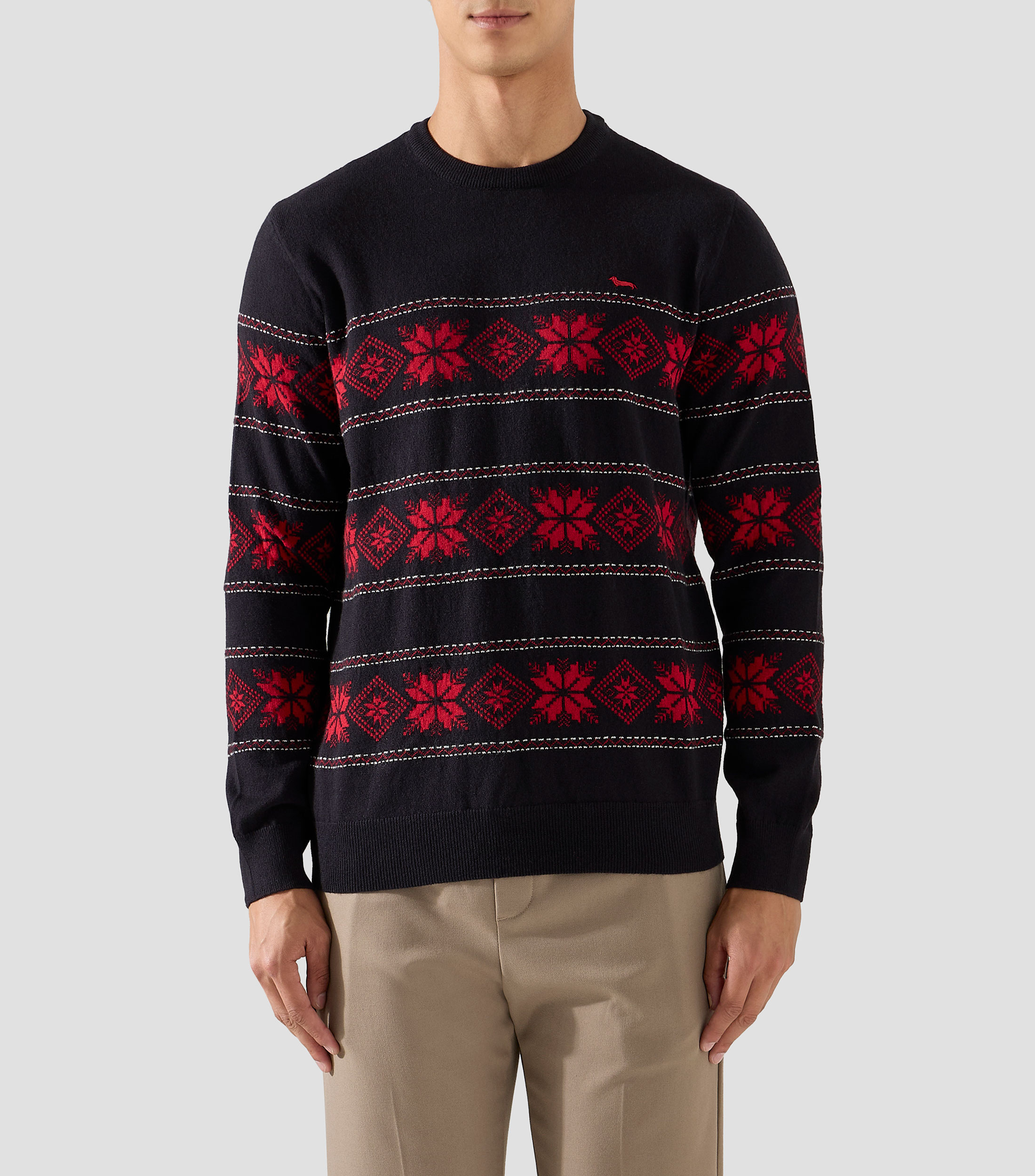 Suéter cuello redondo estampado Hombre