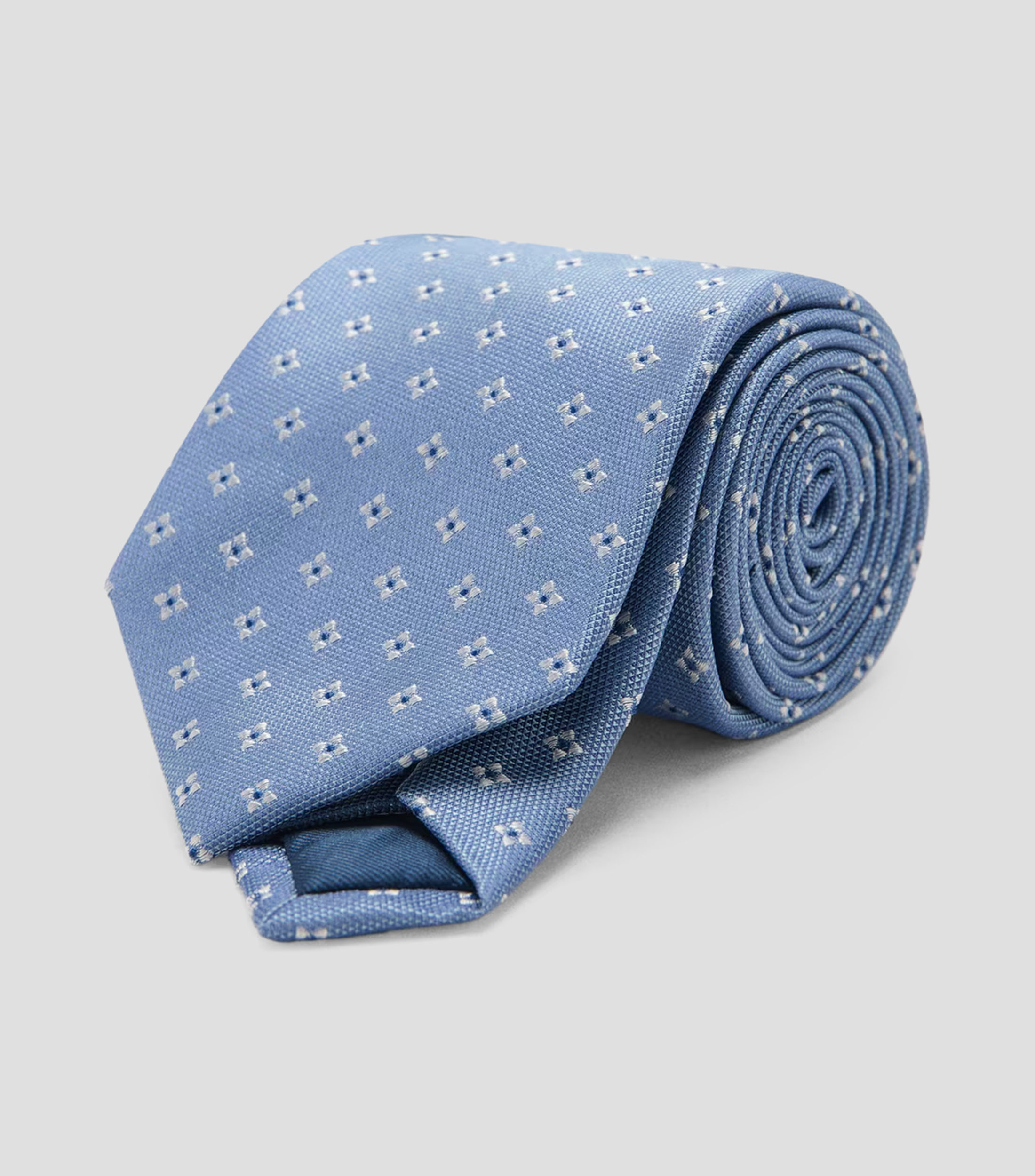 Corbata ancha en seda con microdiseño Hombre